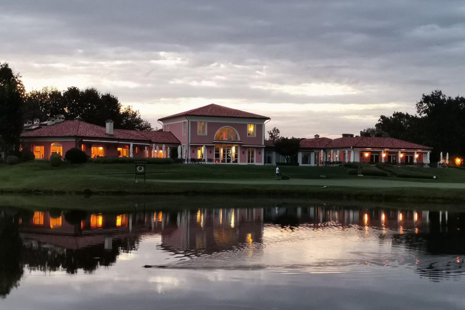 The Bogogno Golf Resort looking over a smooth practice green