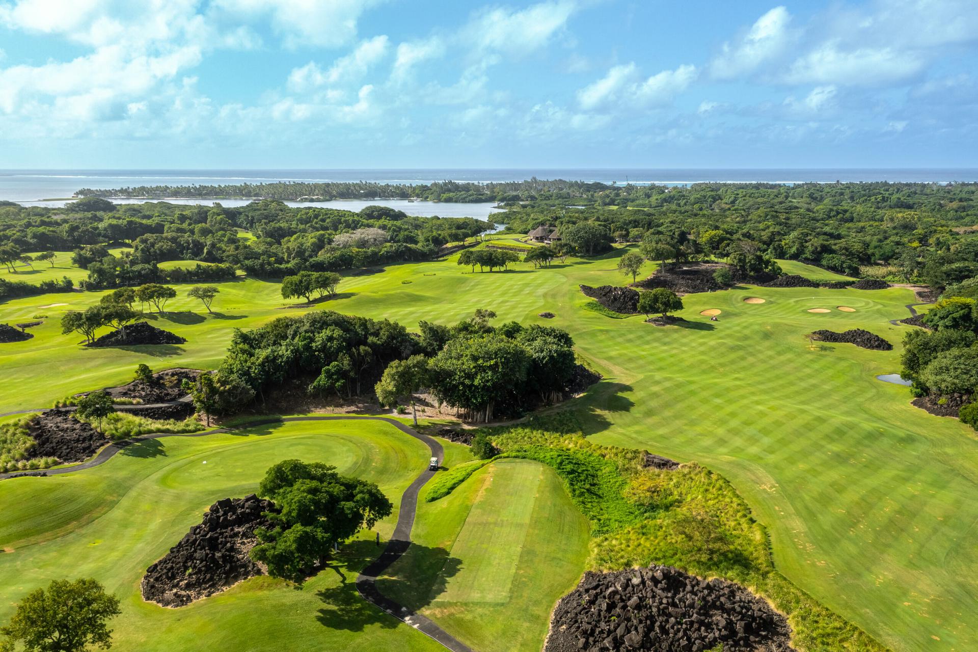 Well maintained fairways and rolling dunes at the Constance Belle Mare Plage golf course