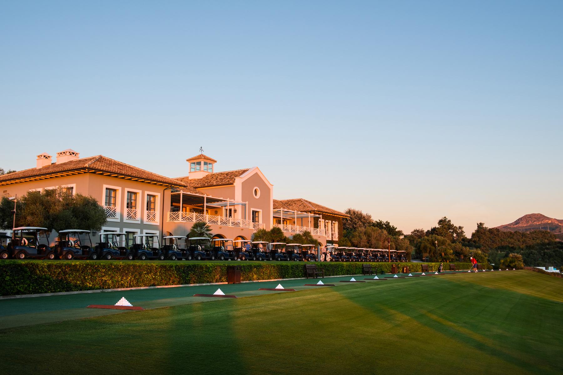 Driving range with the cluhouse behind