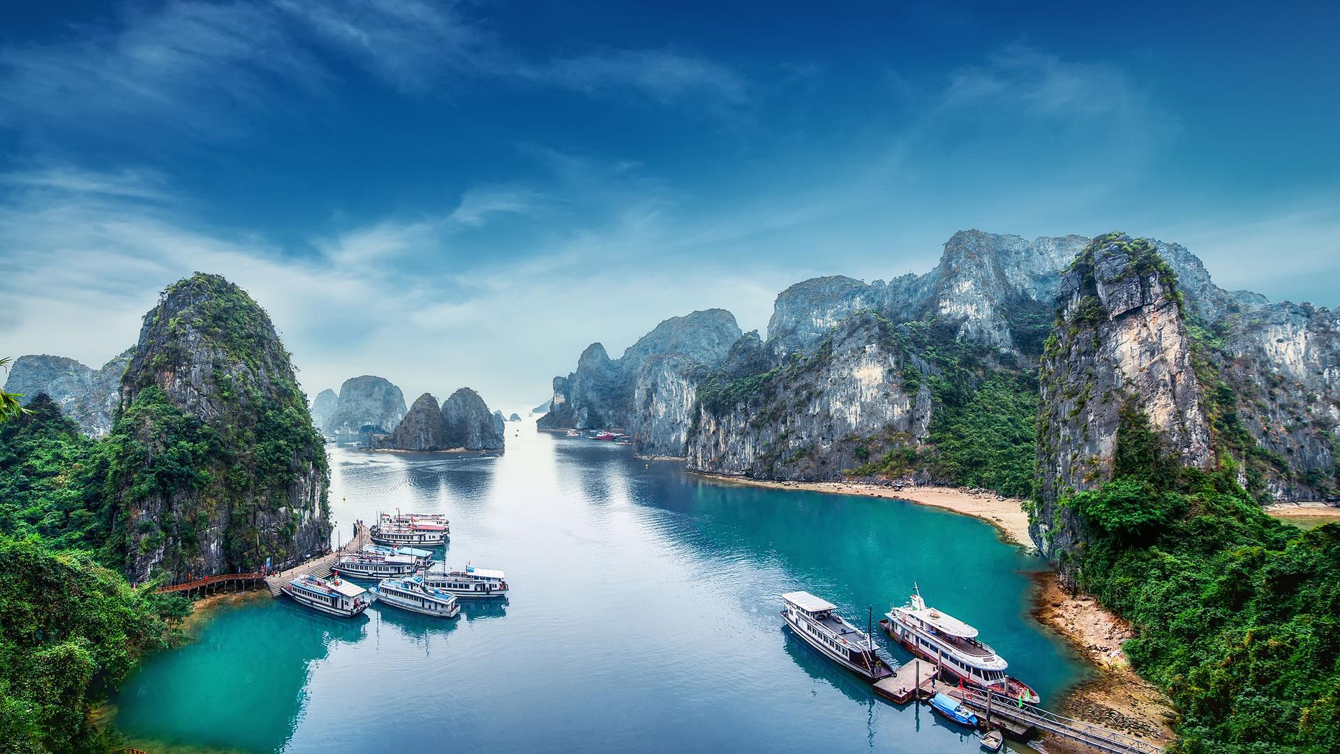 Overhead view of Ha Long Bay