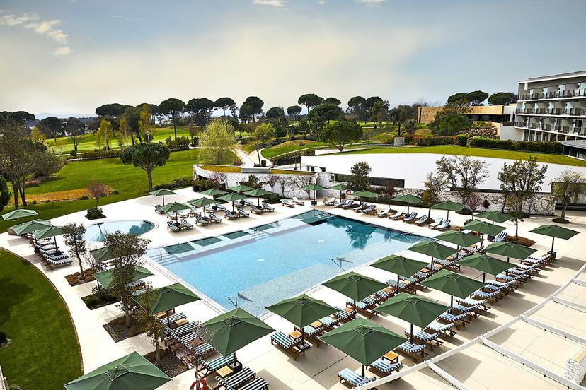 Outdoor swimming pool area