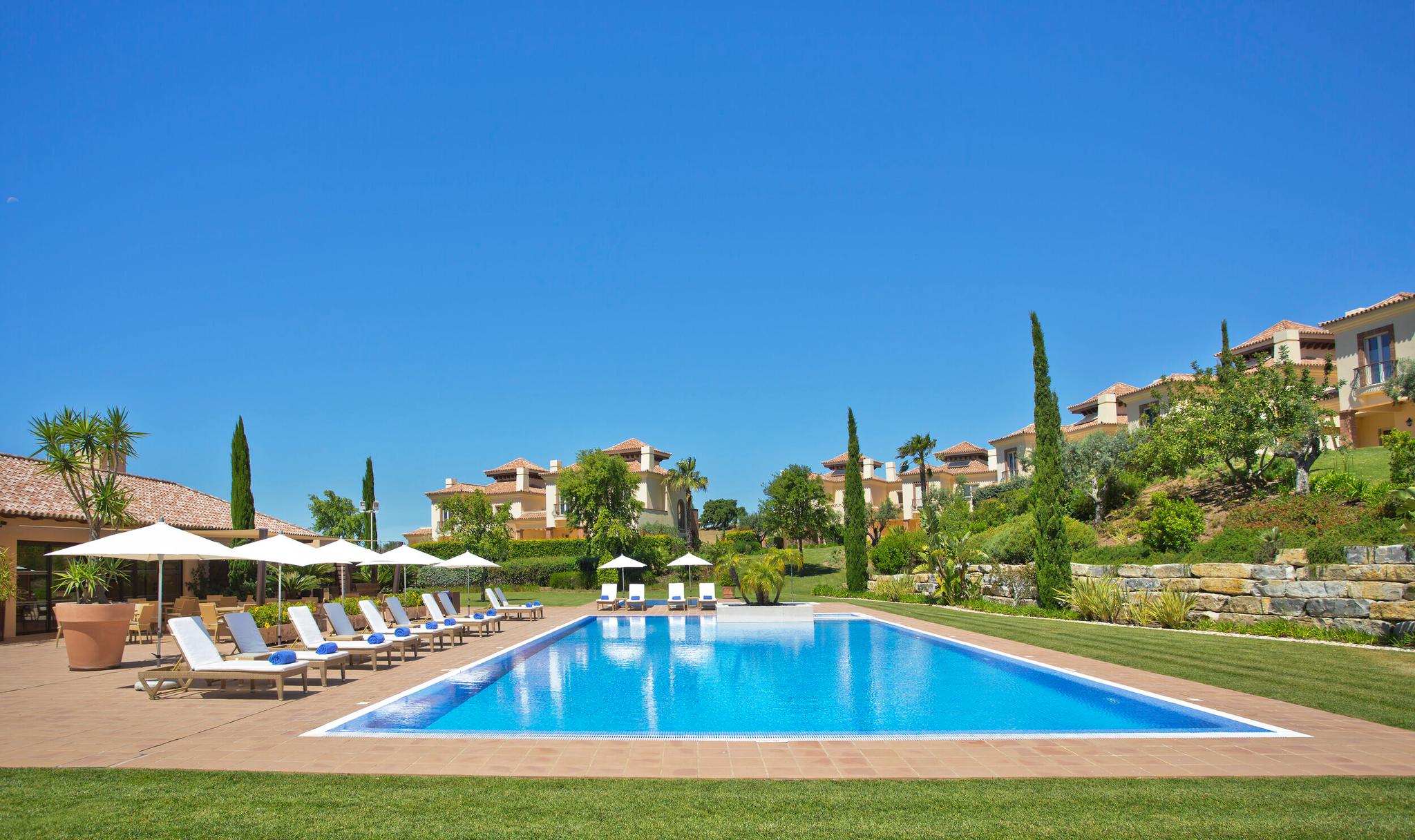 Outdoor swimming pool area
