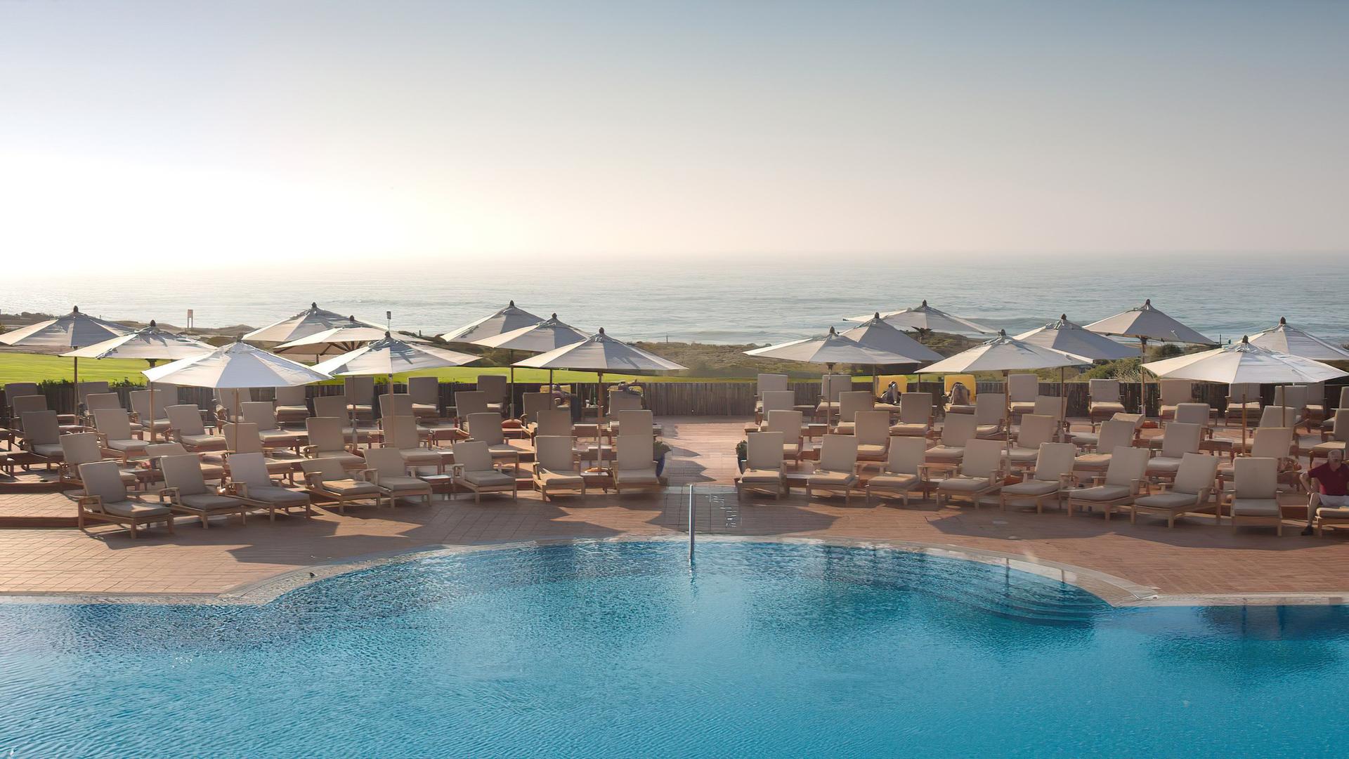 Outdoor swimming pool and lounge area