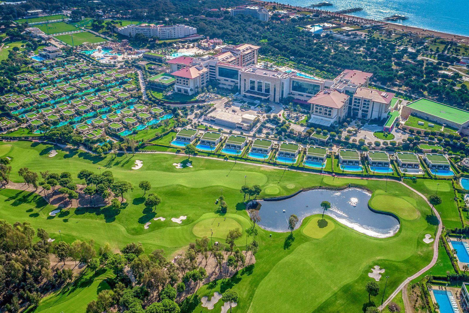 Aerial view of the Regnum Carya Resort