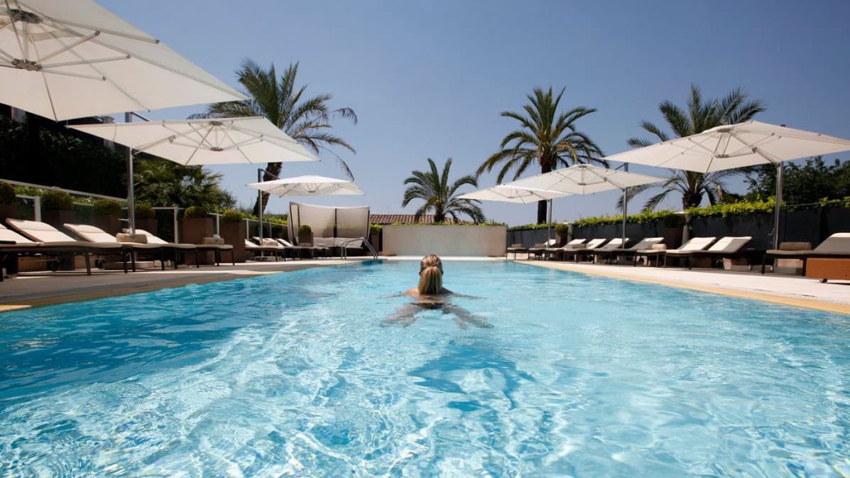 Outdoor swimming pool area