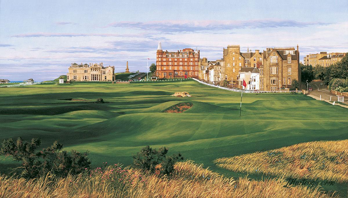 Hilly greens at the St Andrews Links course