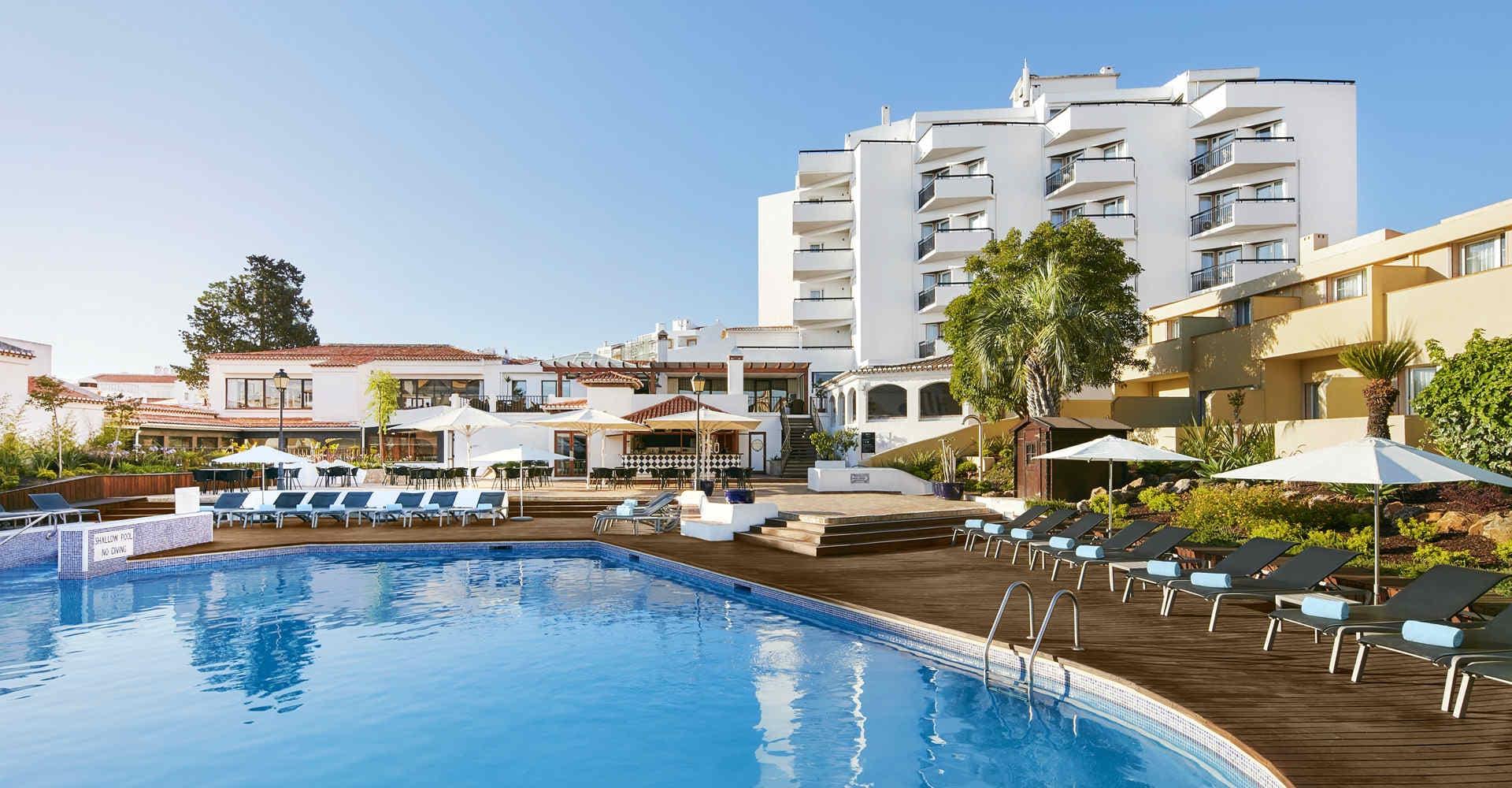Outdoor swimming pool area