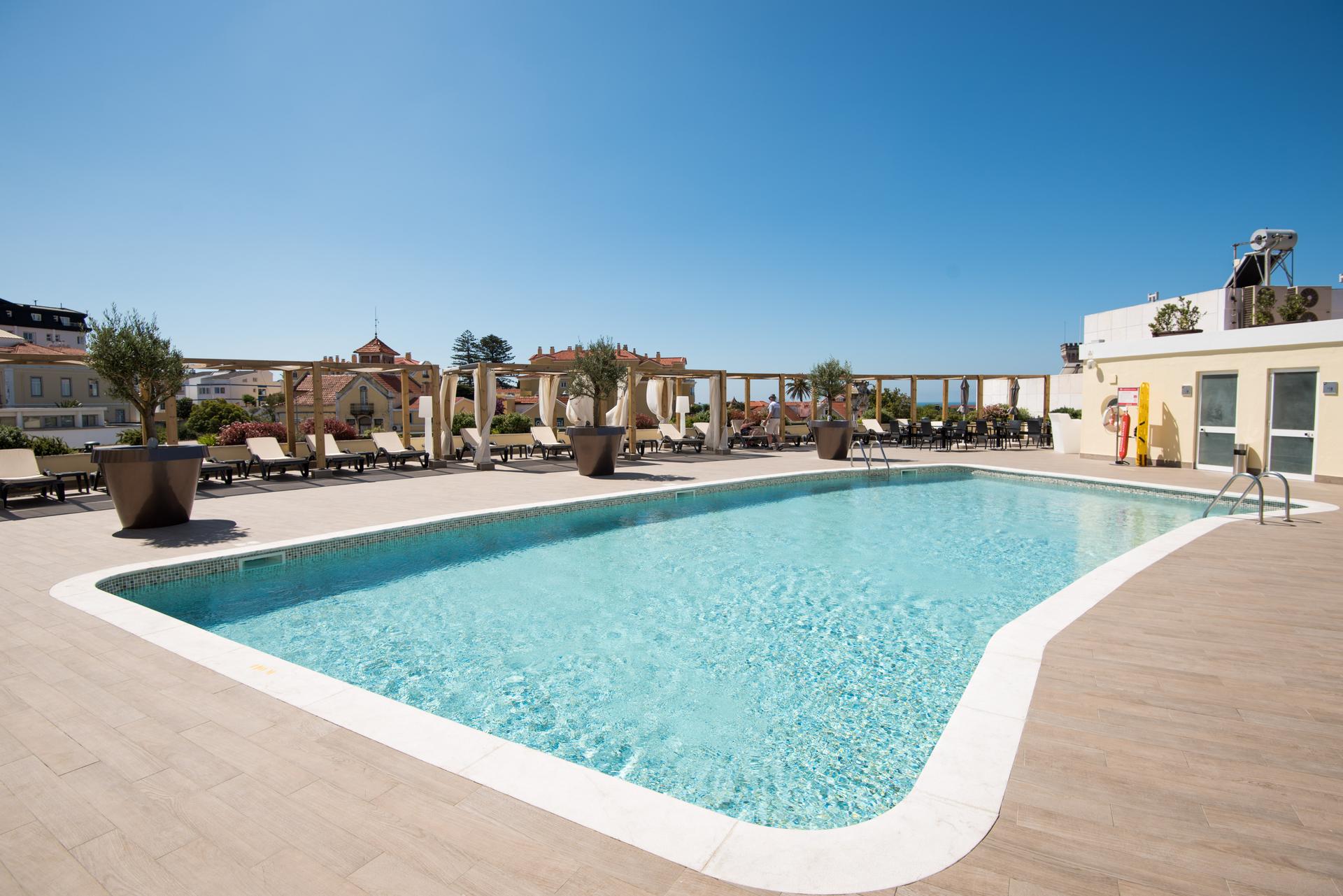 Rooftop swimming pool area