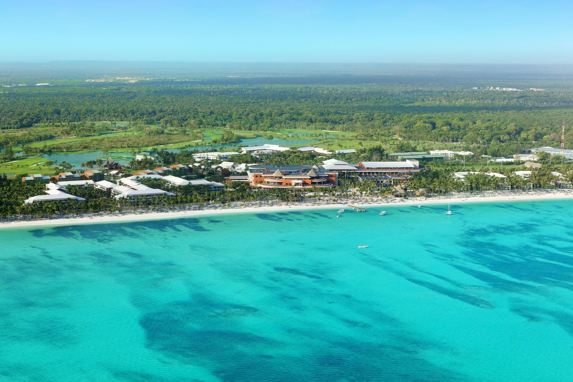 Birdseye view of the beachside resort