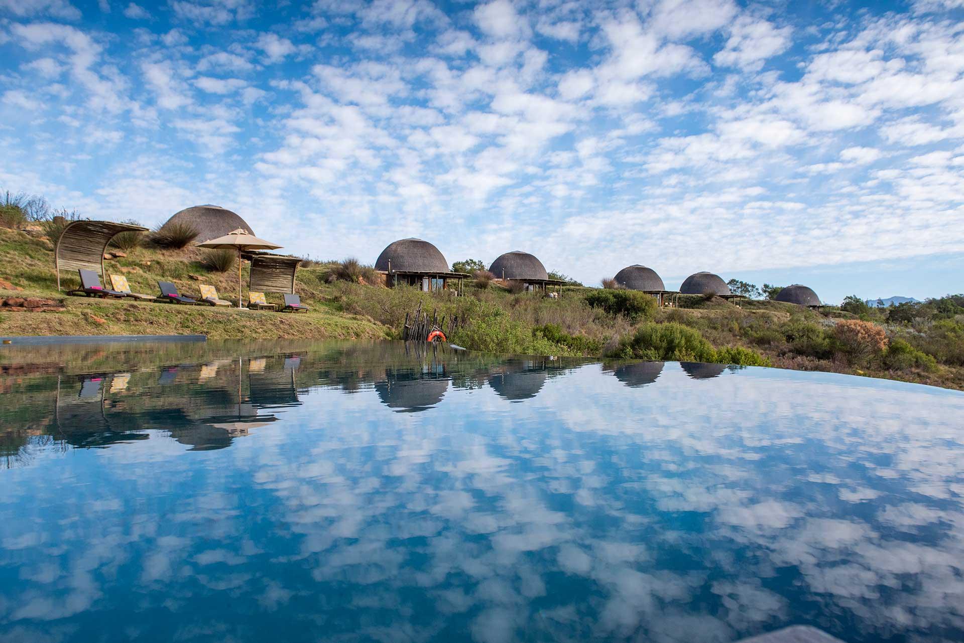 Water in front of the lodges at Gondwana Game Reserve