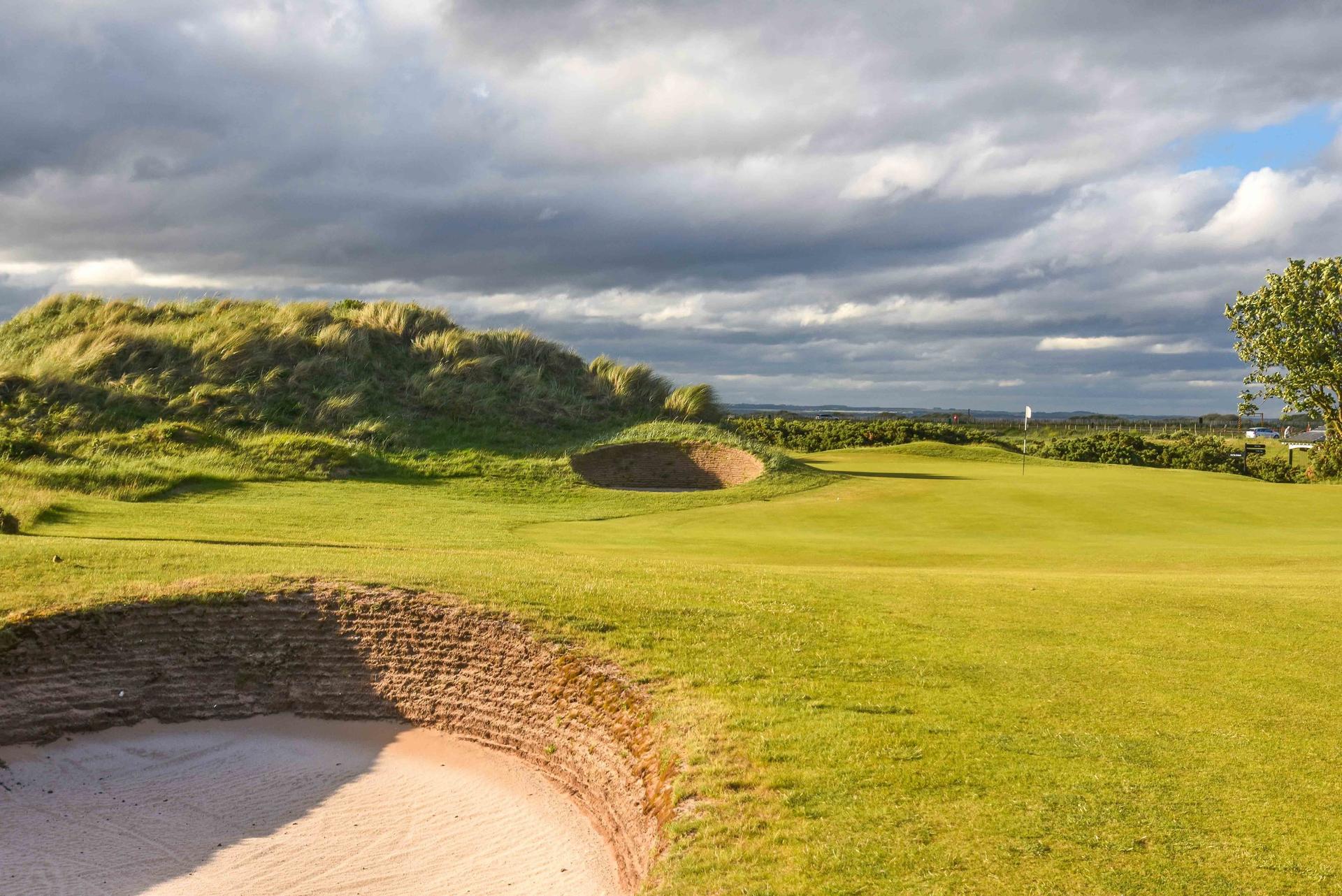 Pot bunkers near the green at the Jubilee Course