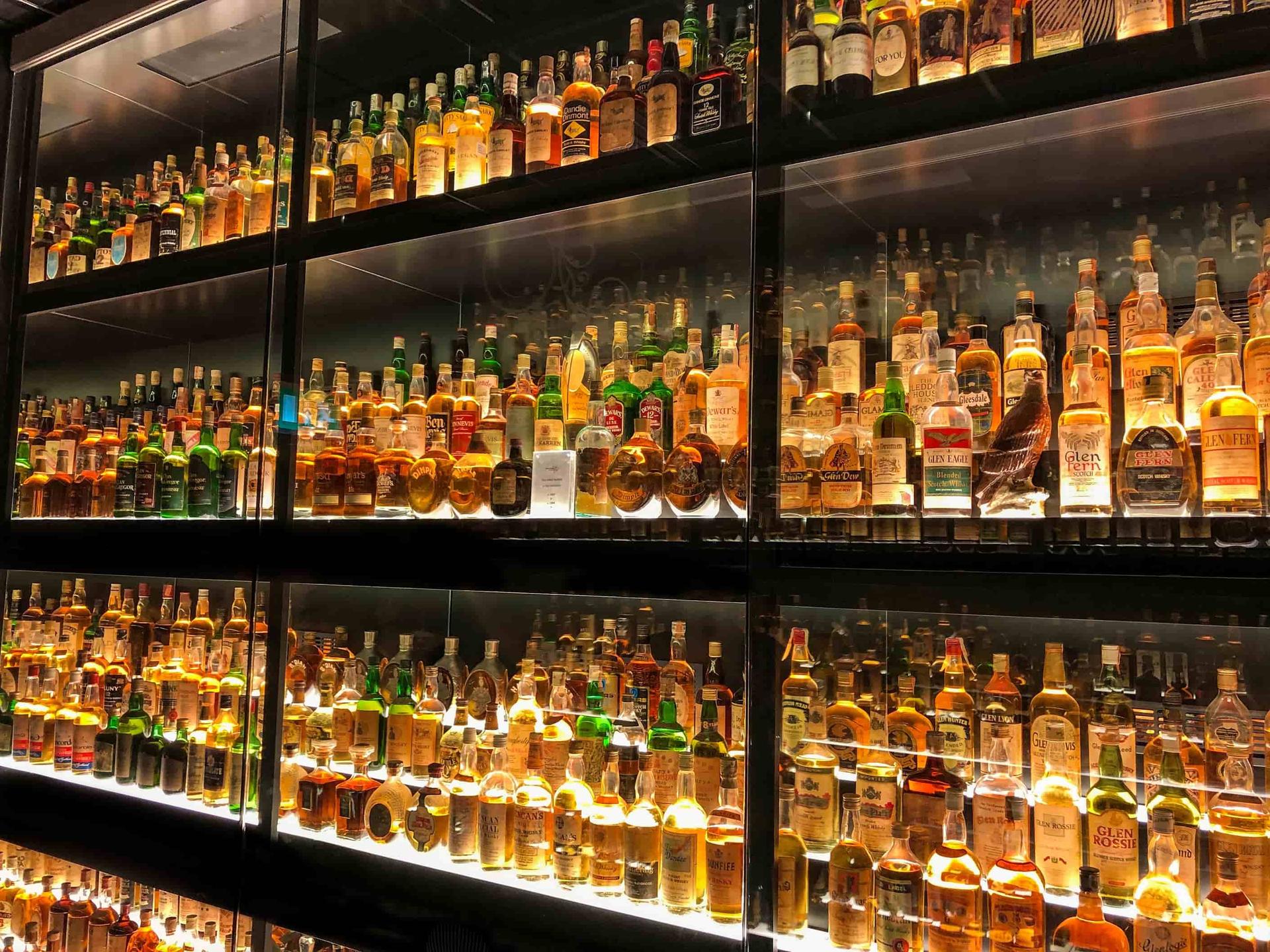 View of a whisky cabinet