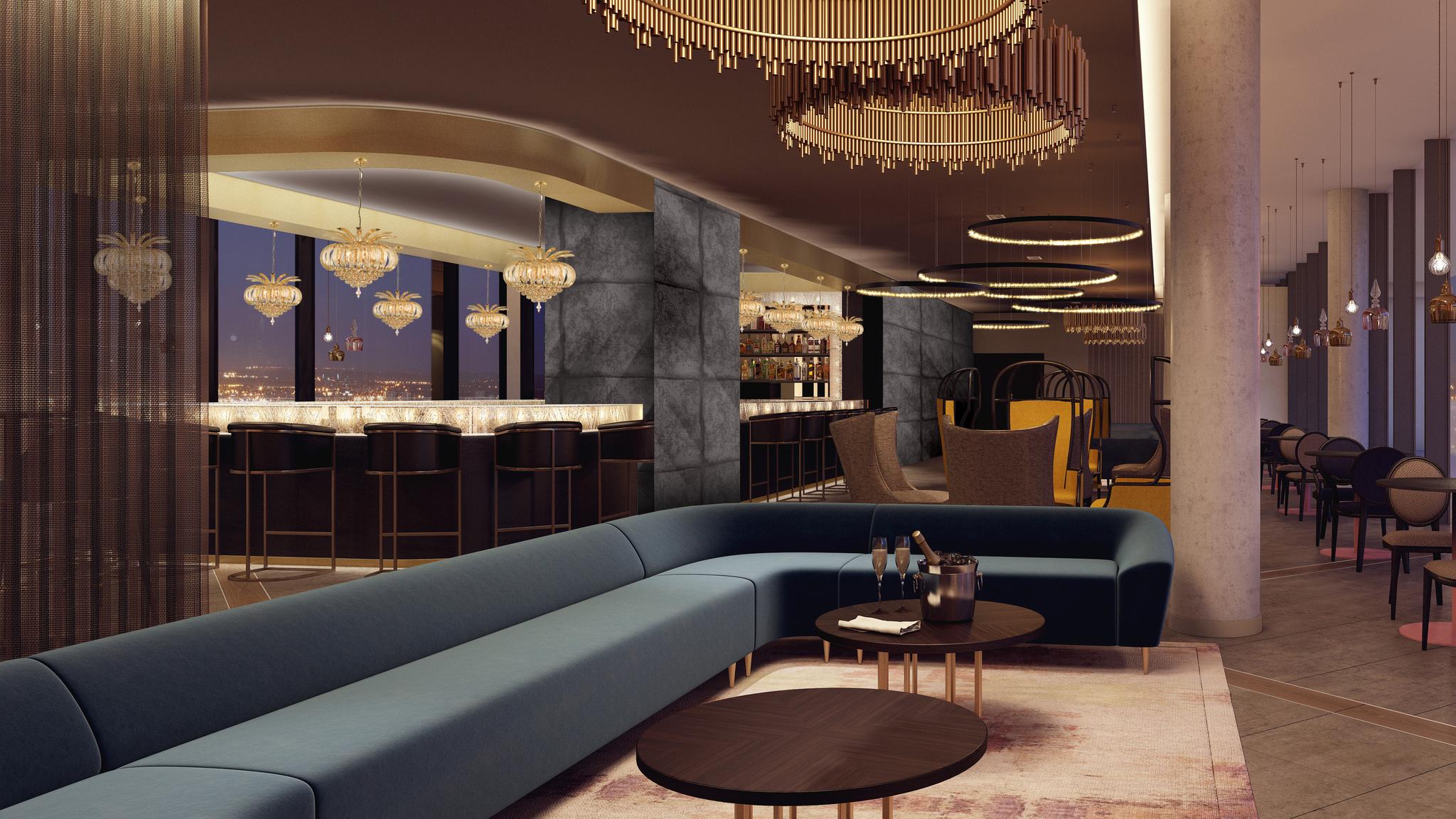 Bar and lounge area at the hotel