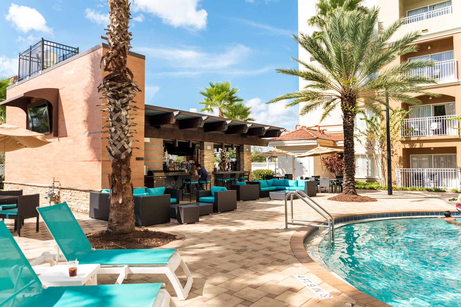 Exterior view of poolside bar at the hotel