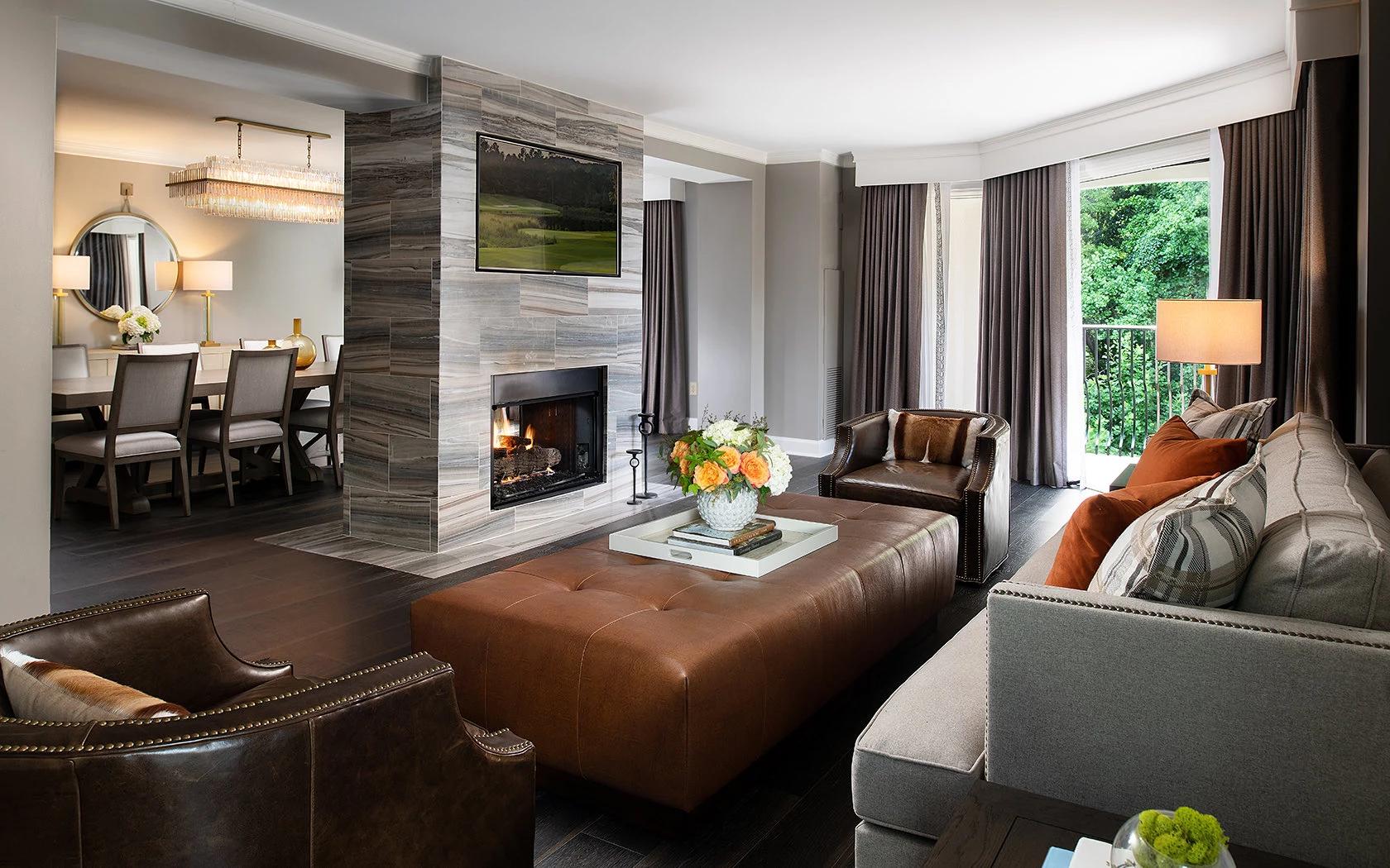 Lounging area as part of a suite at the resort