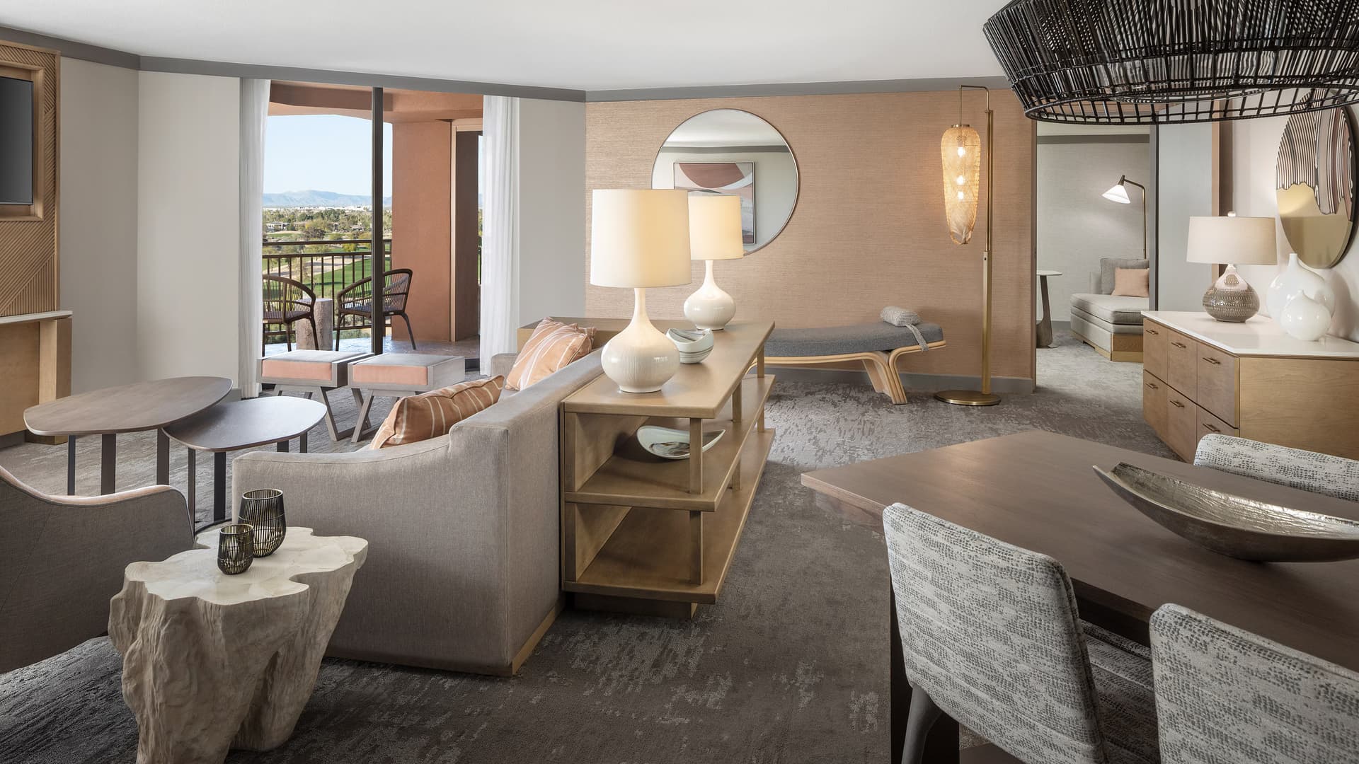Modern living room as part of a suite at the Westin Kierland Resort