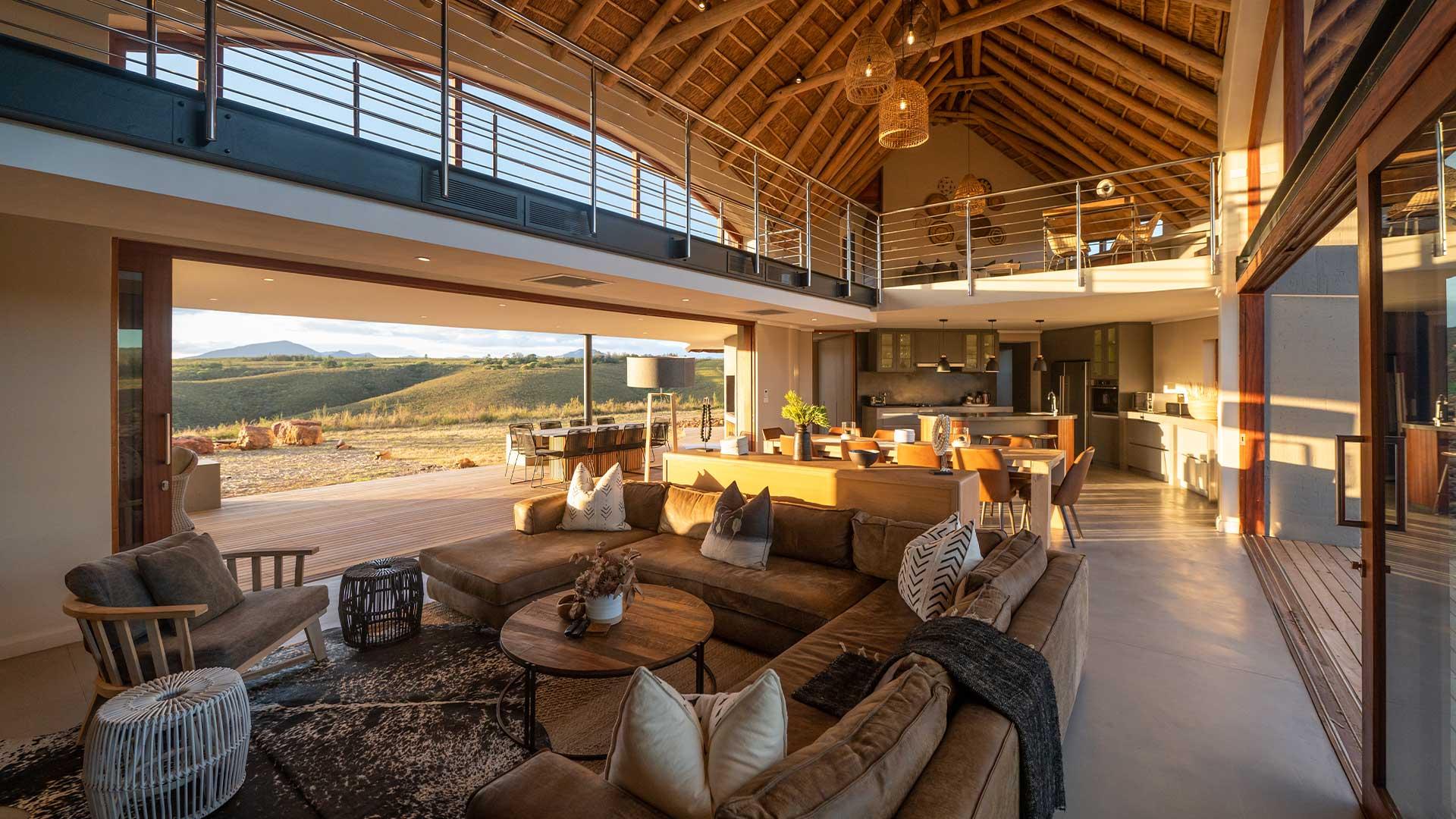 Indoor lounging area at Gondwana Game Reserve