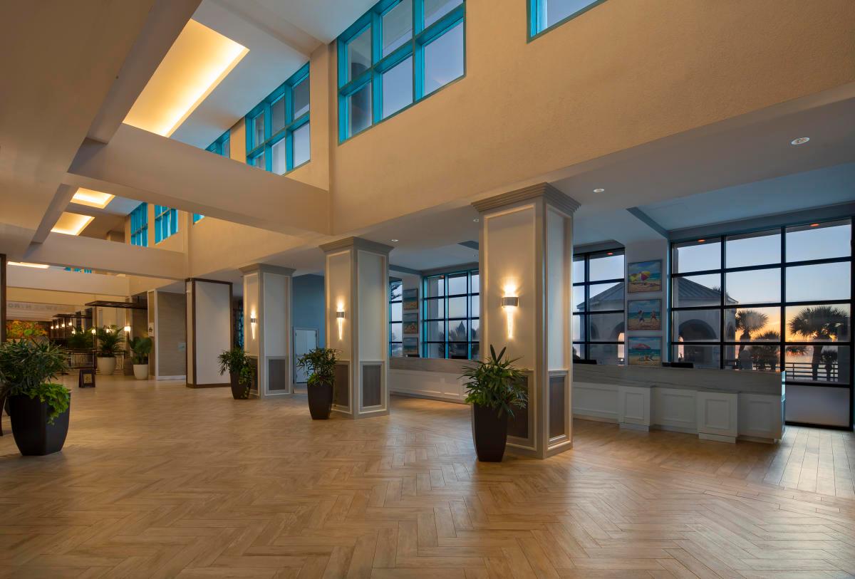 Reception at the hotel with a luxurious style designed with plants