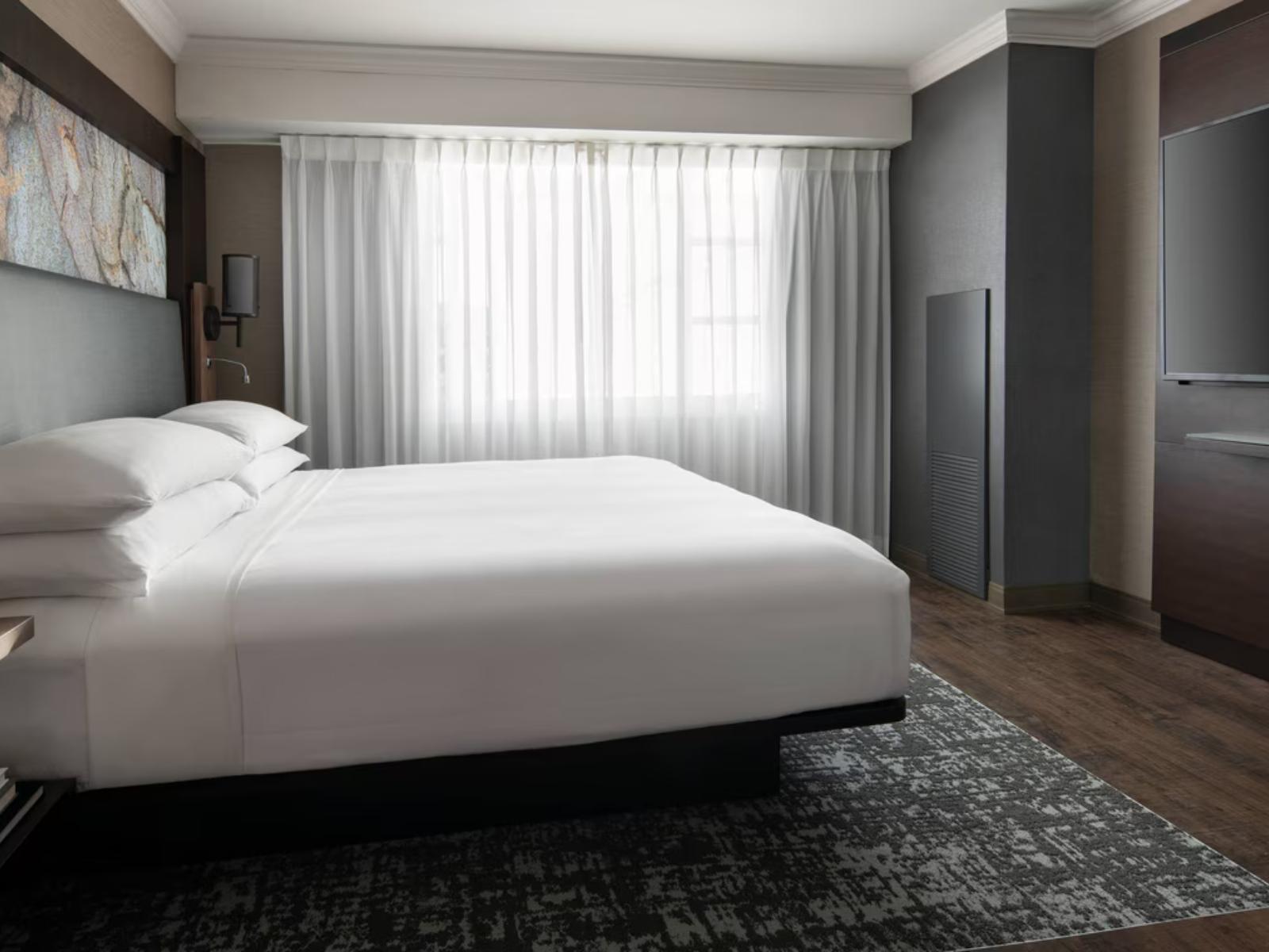 Luxurious double bed room following a modern design