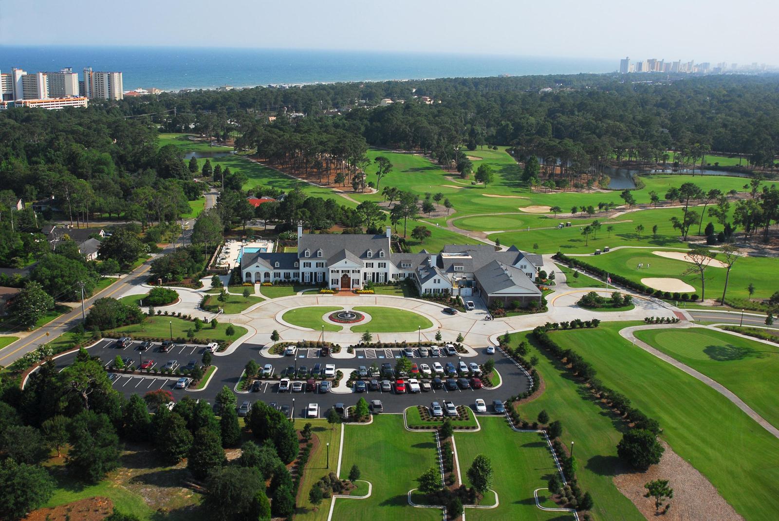 Birdseye view of the clubhouse buildings