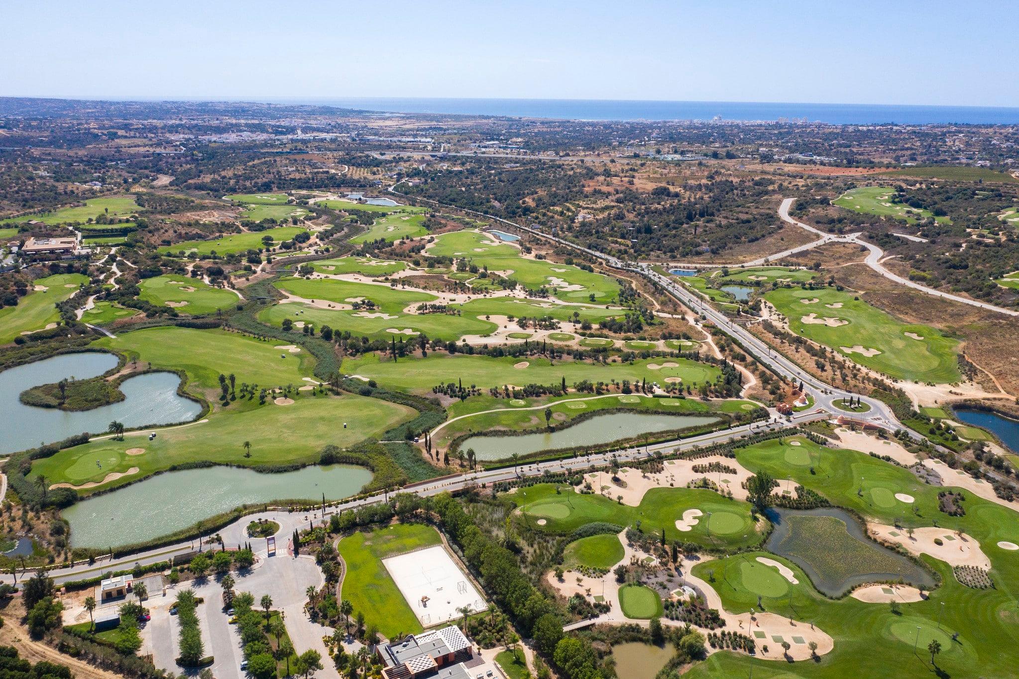Aerial view of the golf courses