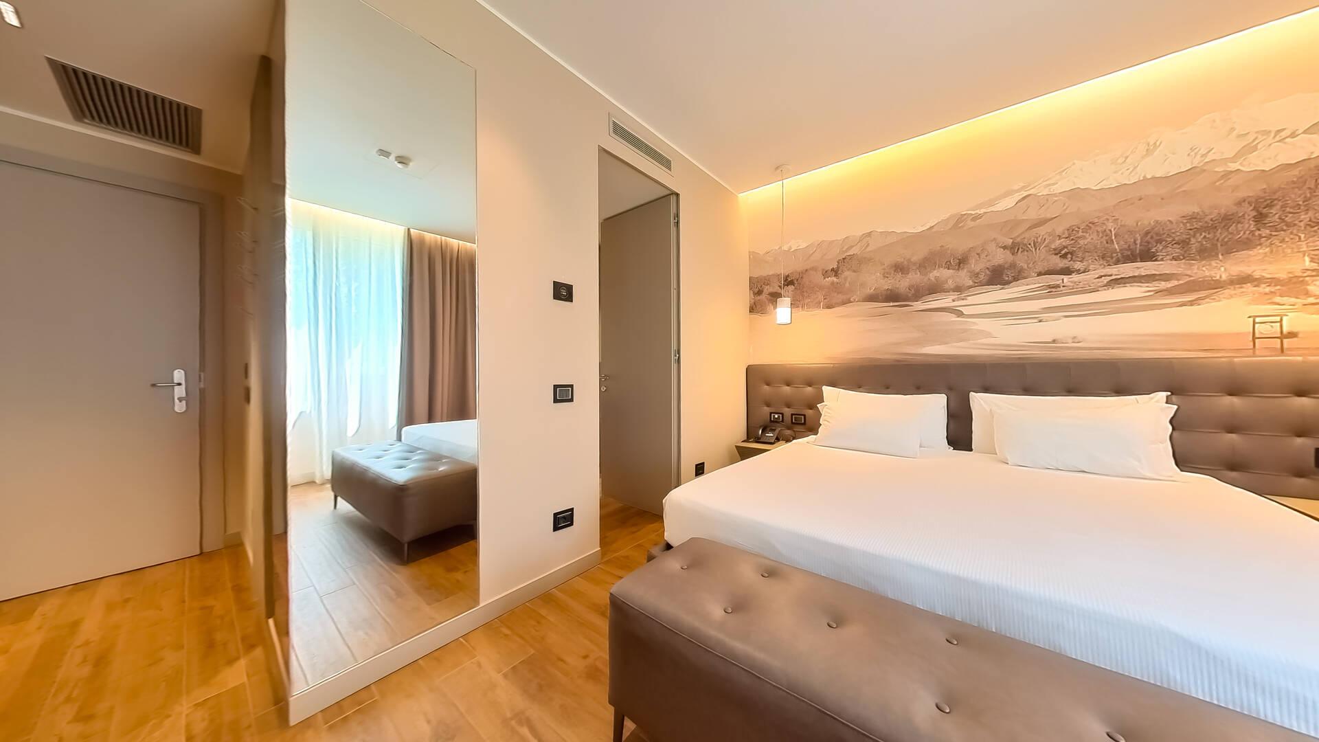 Modern double bed suite at the resort