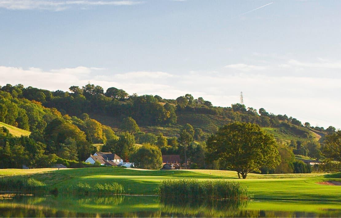 View of the mountains which overlook the golf course