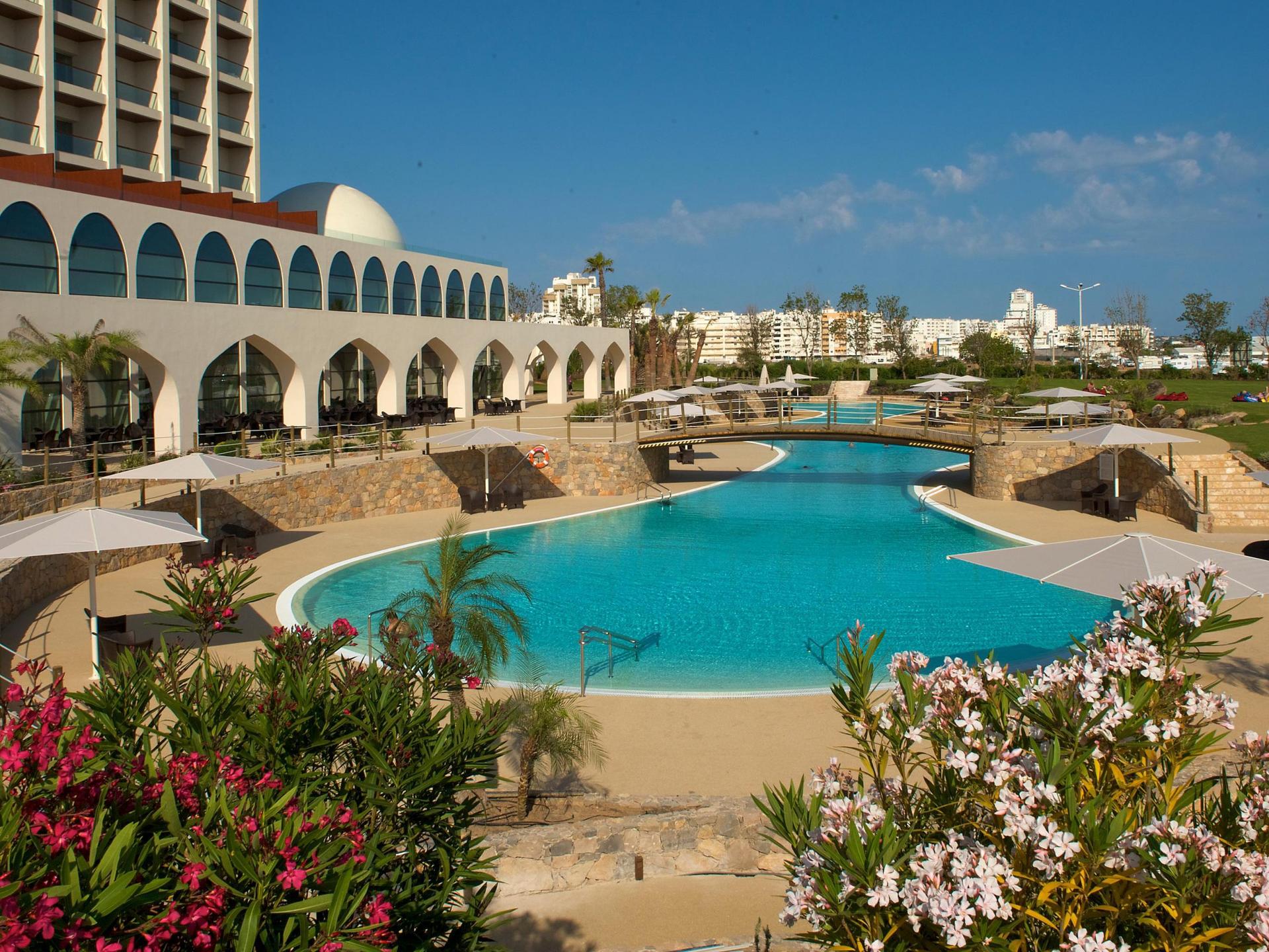 Outdoor swimming pool area
