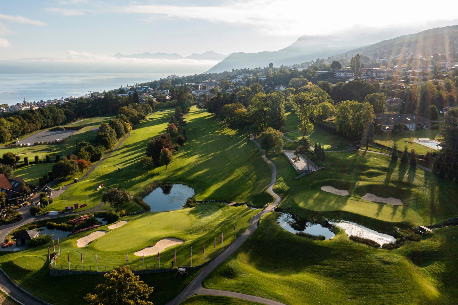 Aeiral view of the Evian Resort Golf Club
