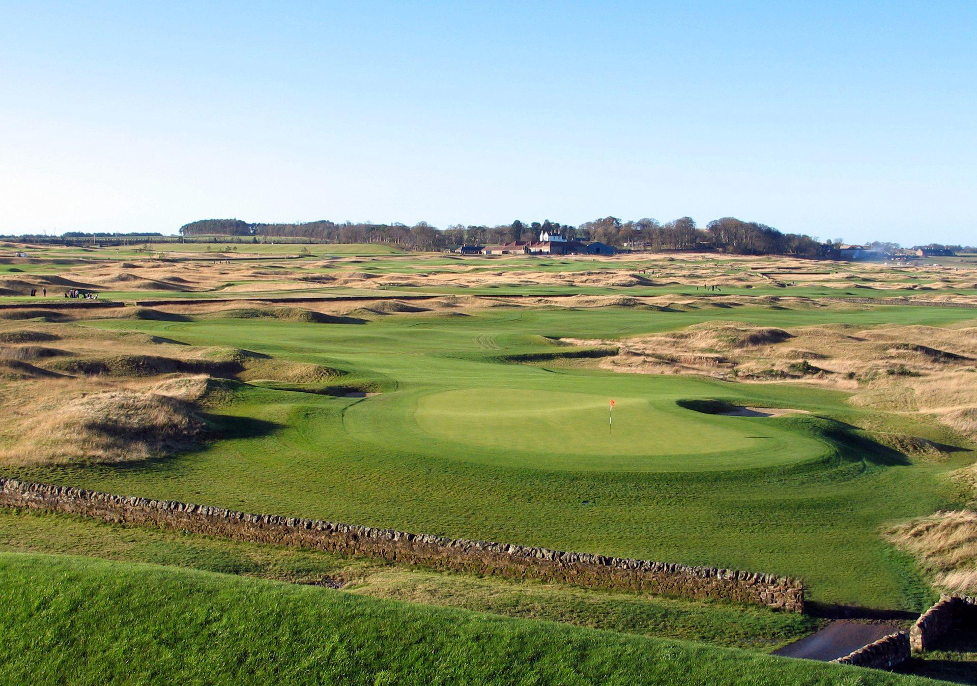 Rolling fairways and natural dunes define this classic Scottish links setting.