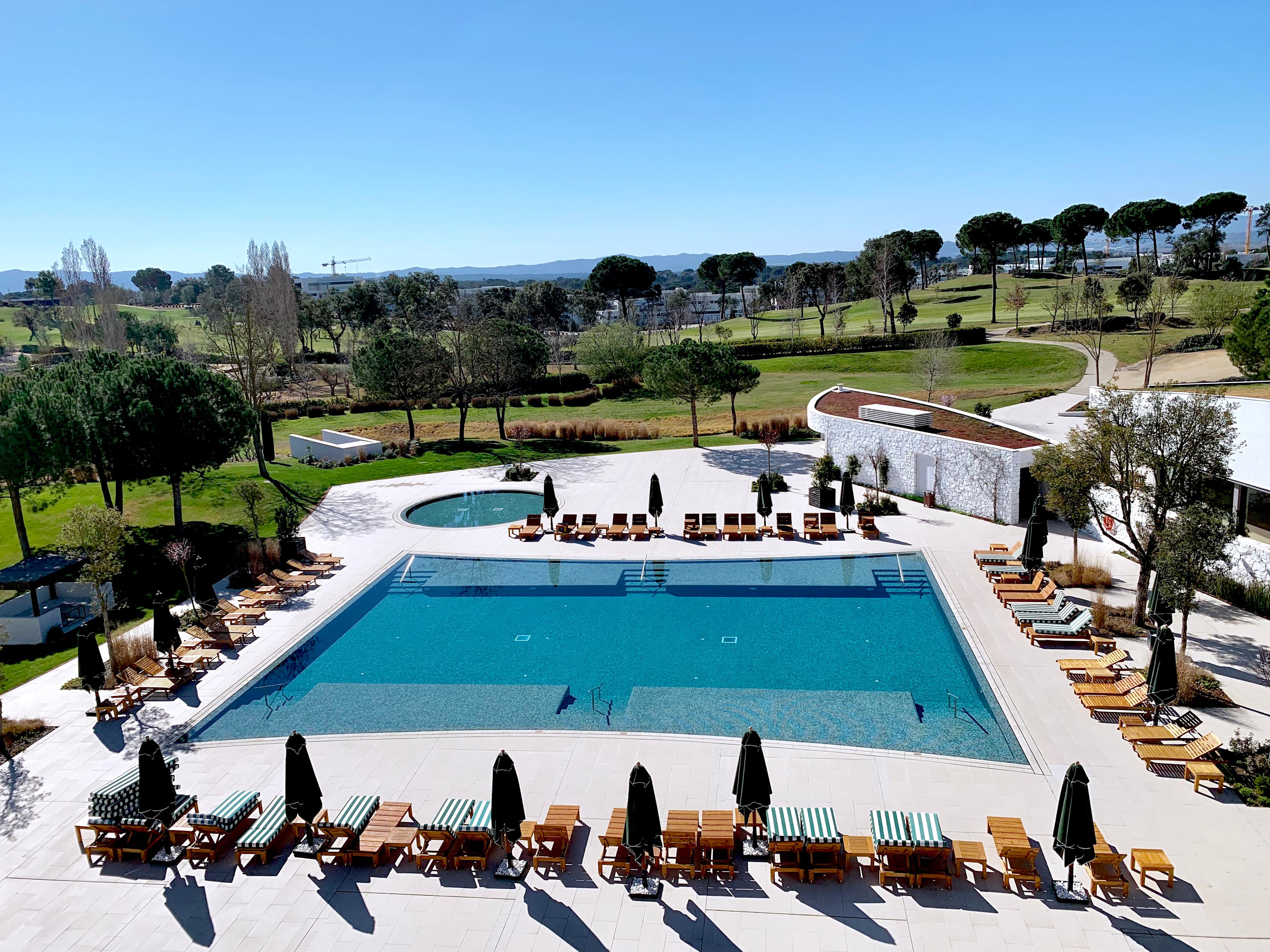 Outdoor swimming pool area