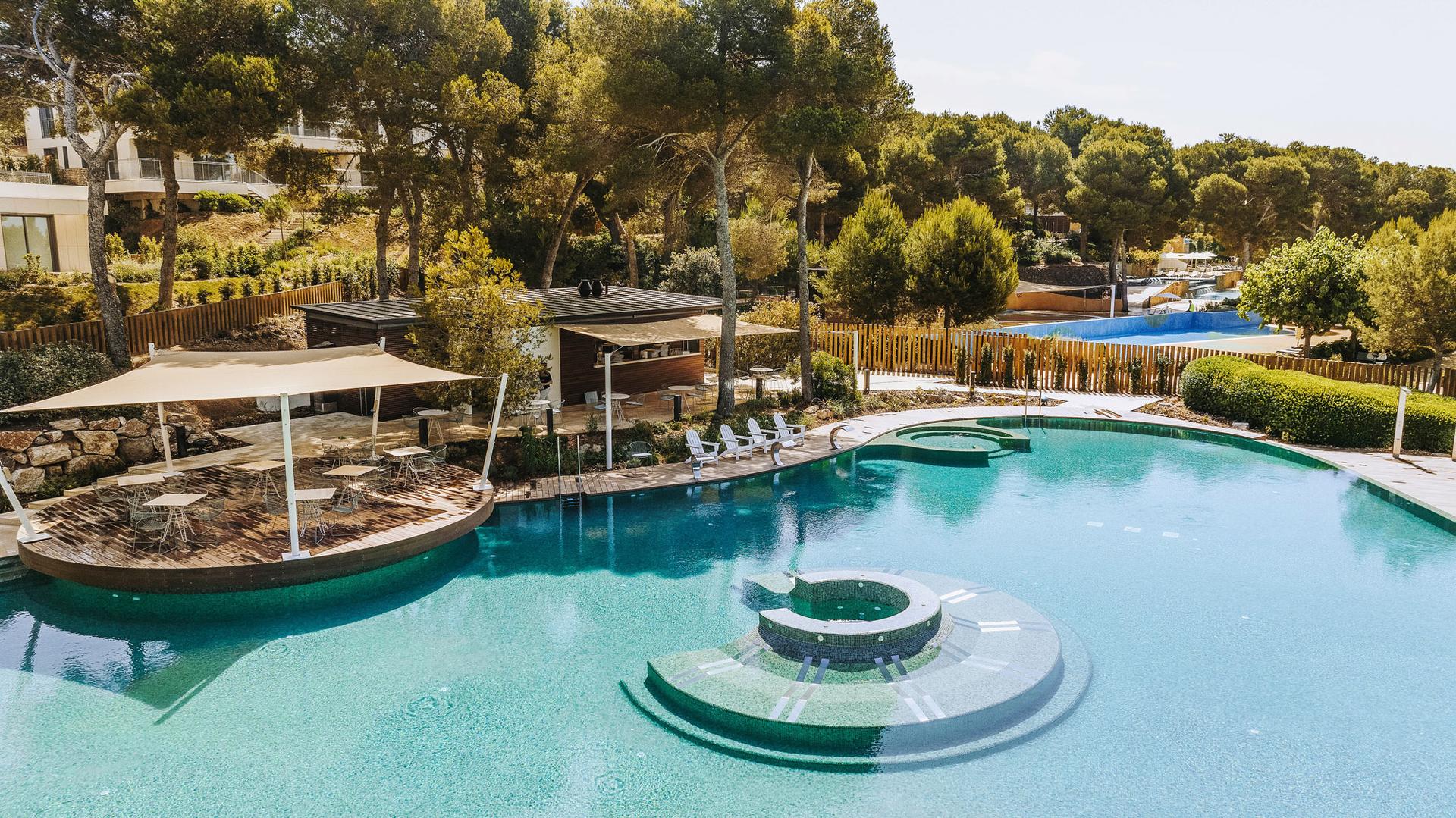 Outdoor swimming pool area