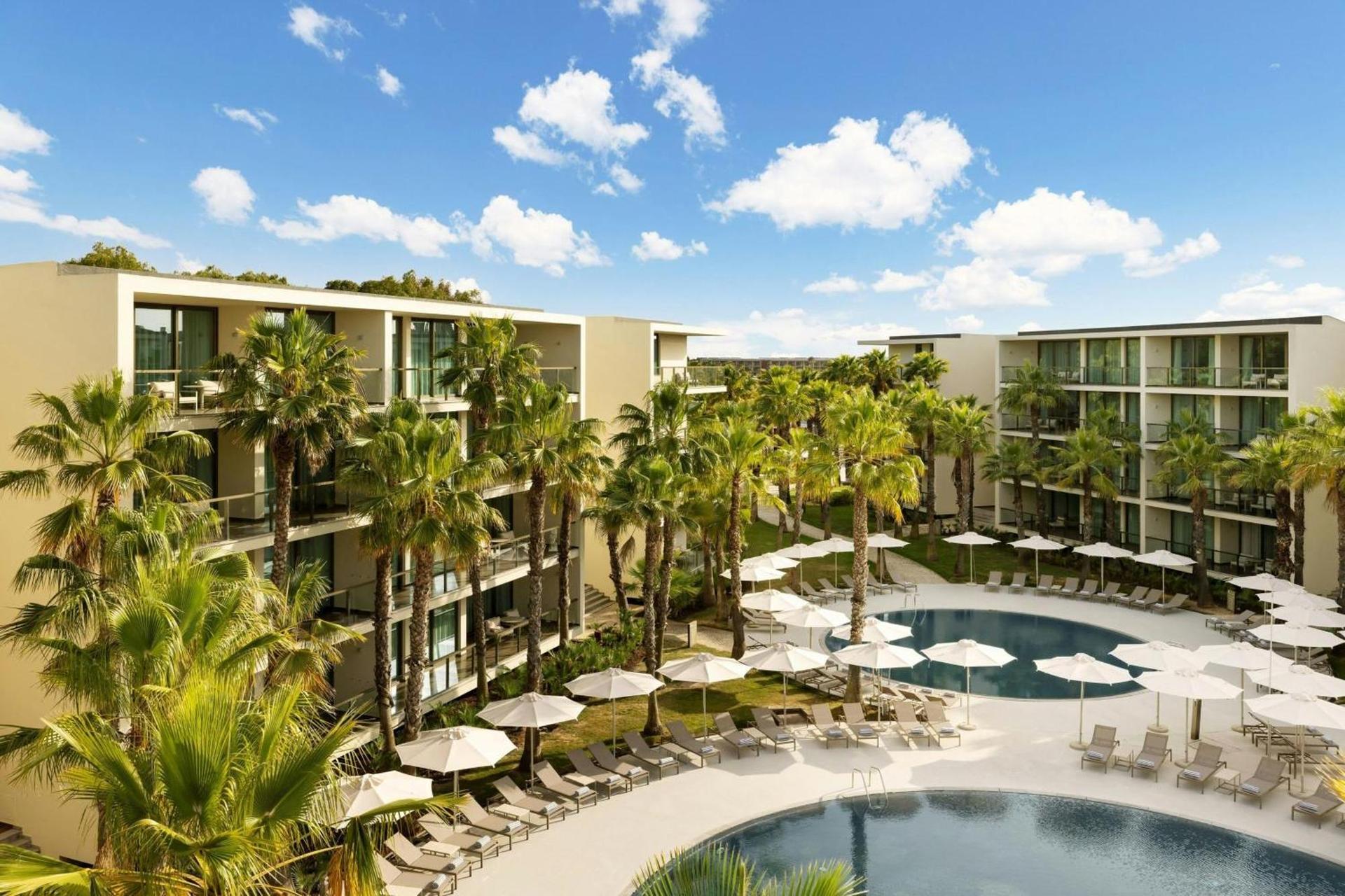 Outdoor swimming pool area