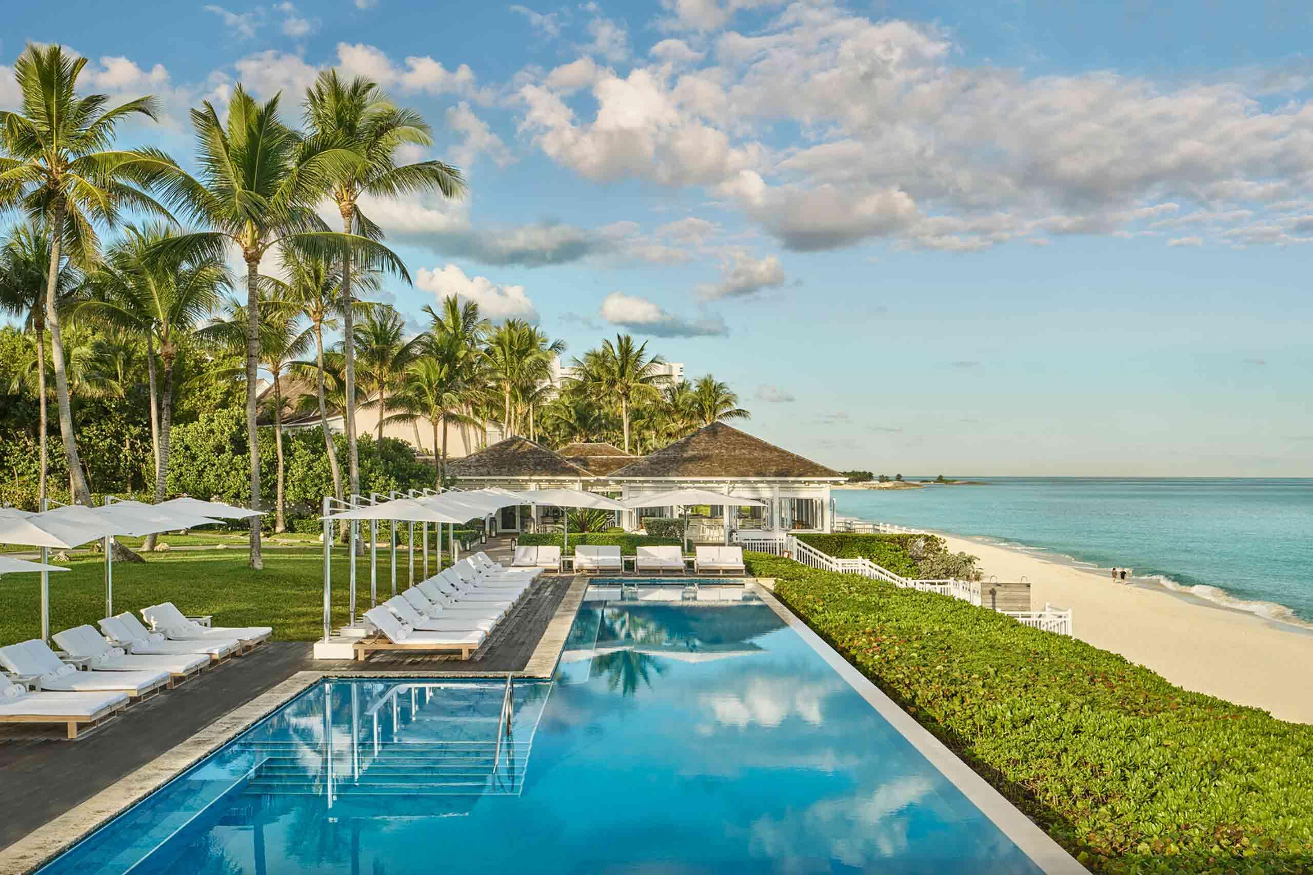 A pool at The Ocean Club with beach views