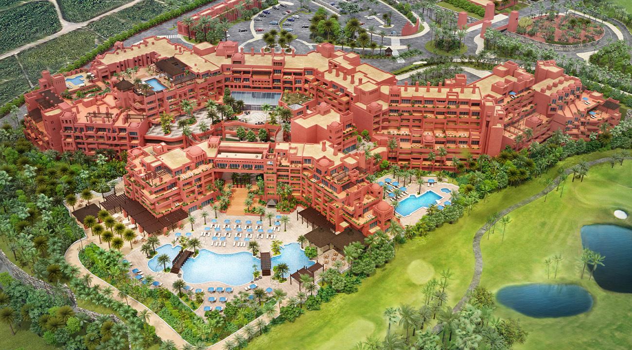 Bird's eye view of the resort