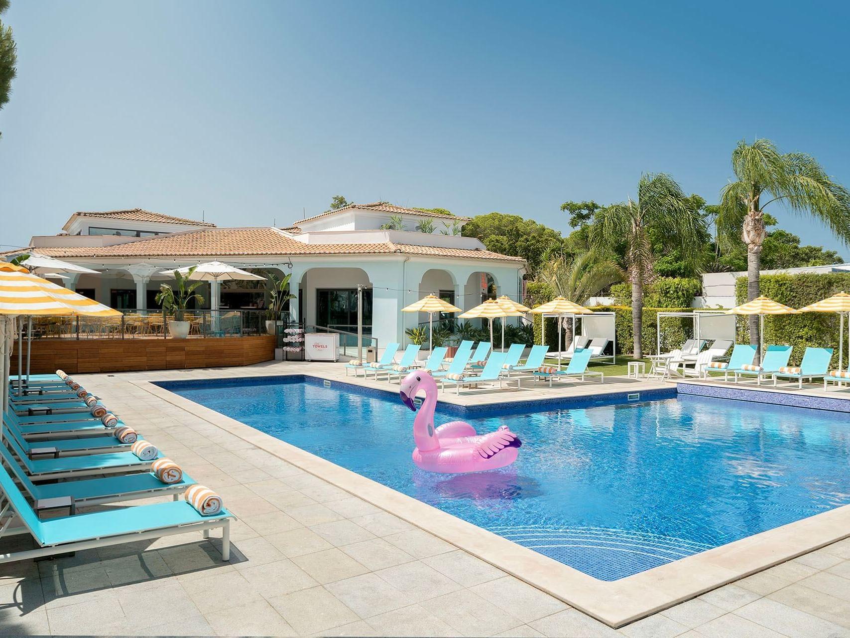 Outdoor swimming pool area