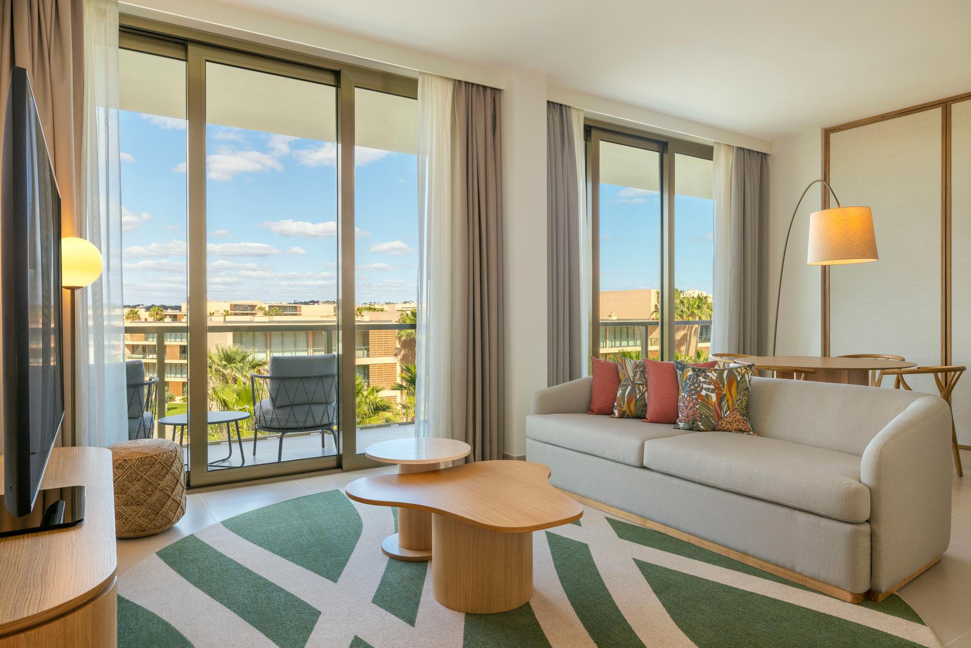 Living area with a balcony