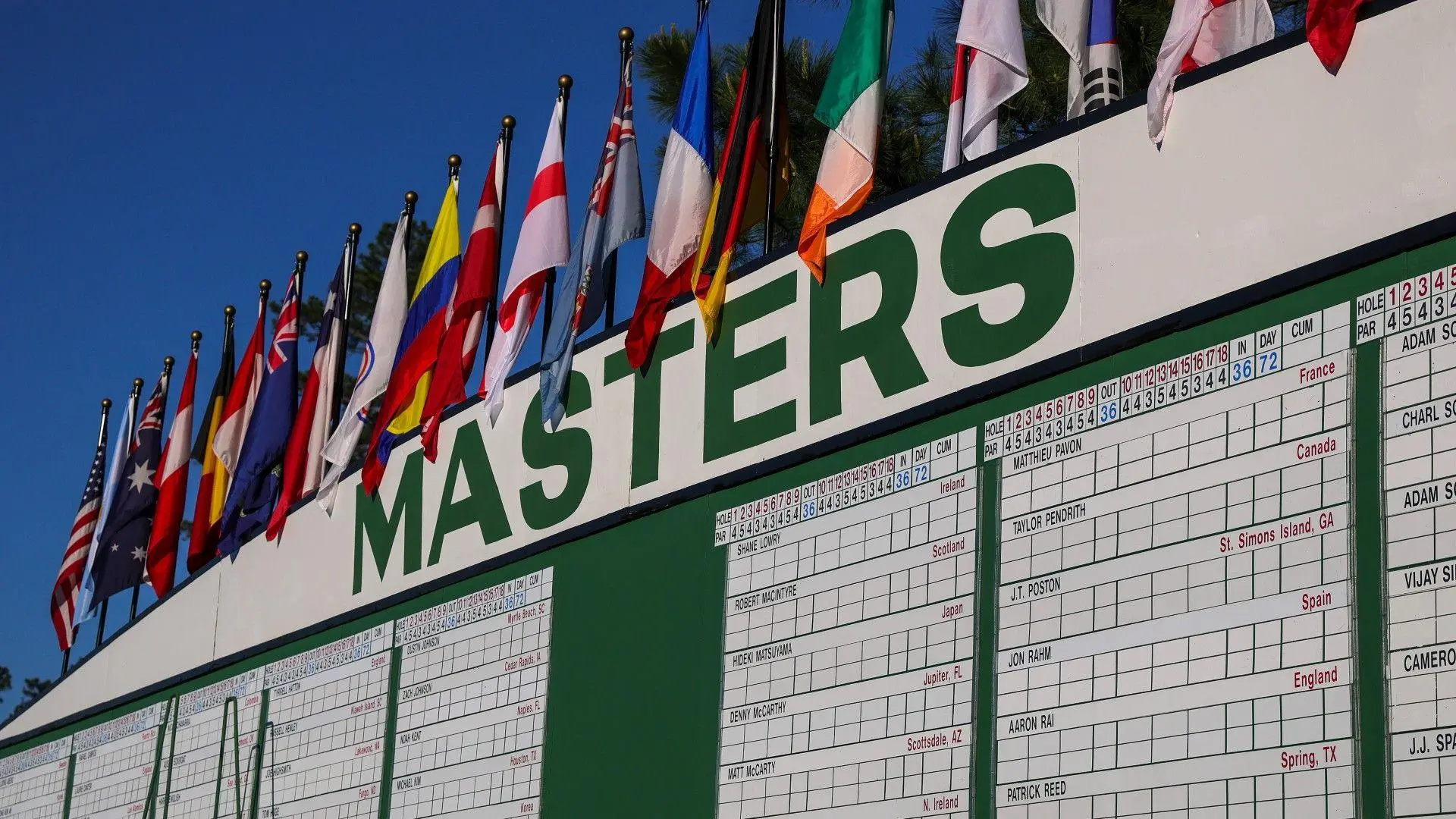 Scoreboard at Augusta National