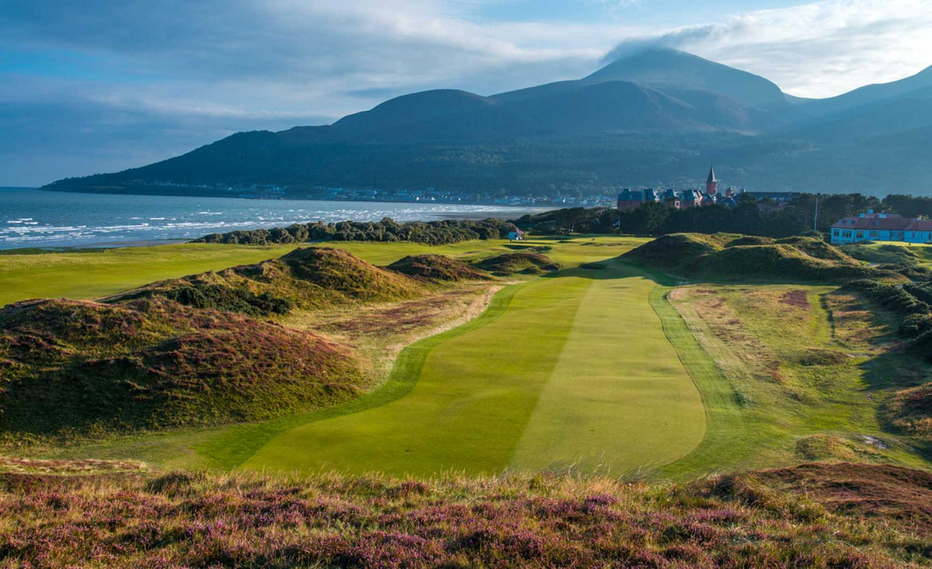 Scenic Royal County Down course surrounded by green hills in Ireland