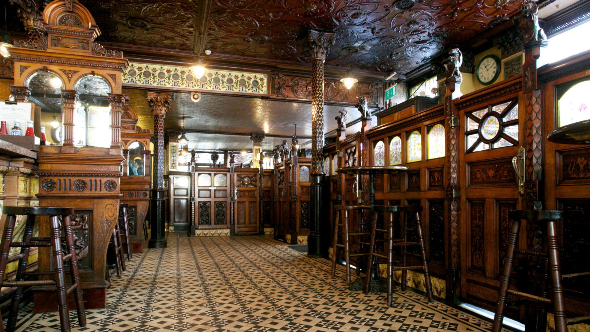 Interior of The Crown pub in Belfast