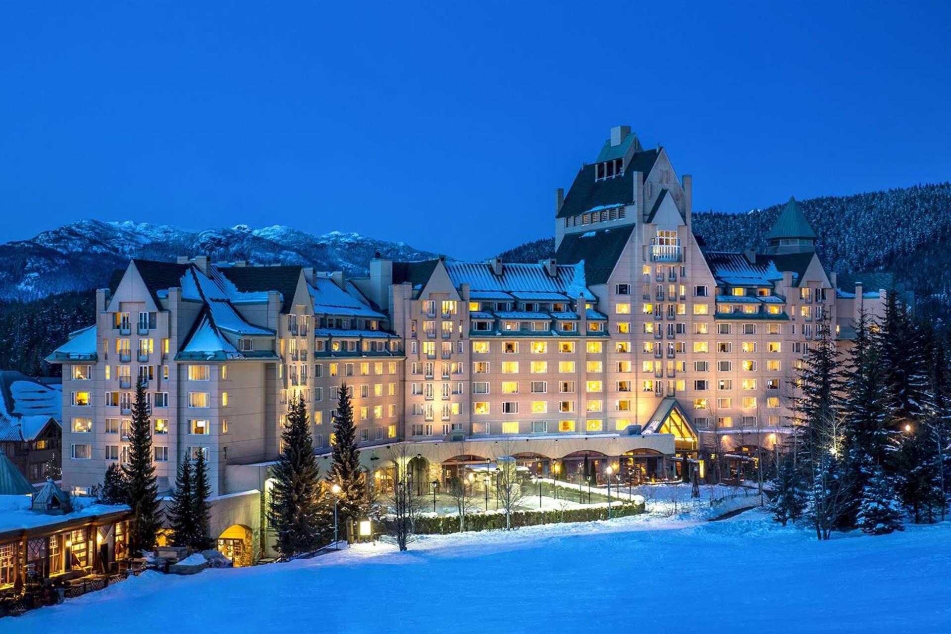Aerial view of the Whistler resort building