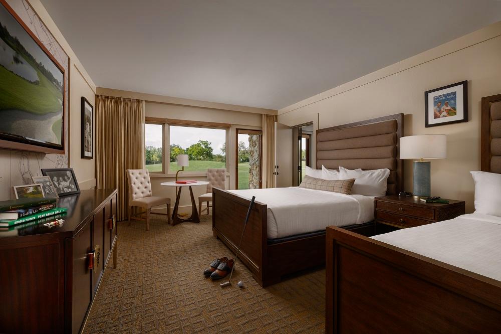 Two double beds in a twin room