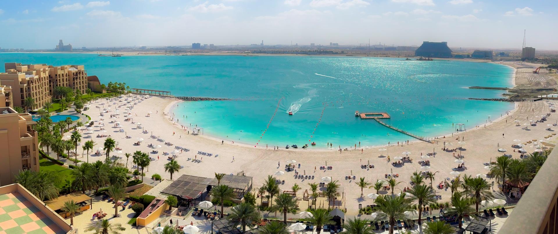Aerialview of the bay with stunning views of turquoise waters