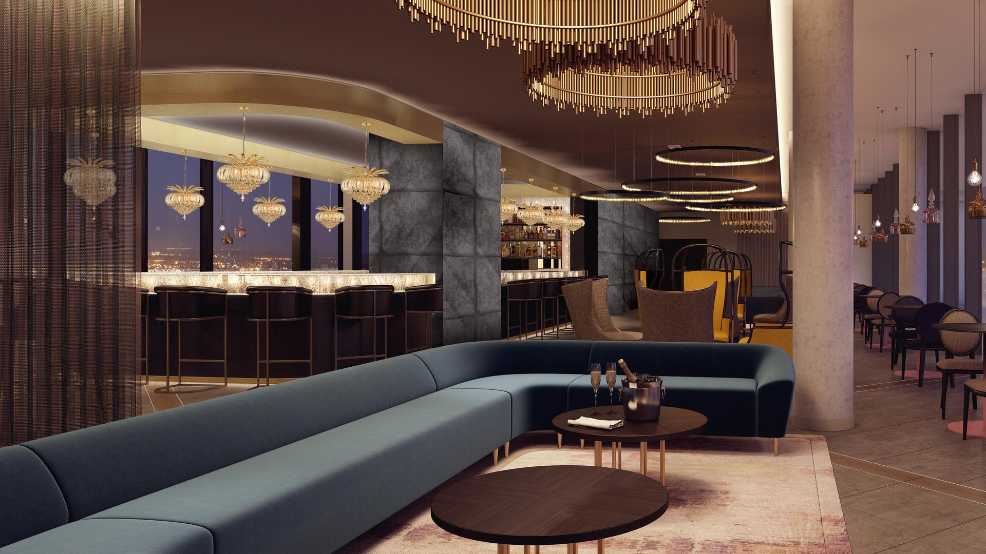 Bar and lounge area at the hotel