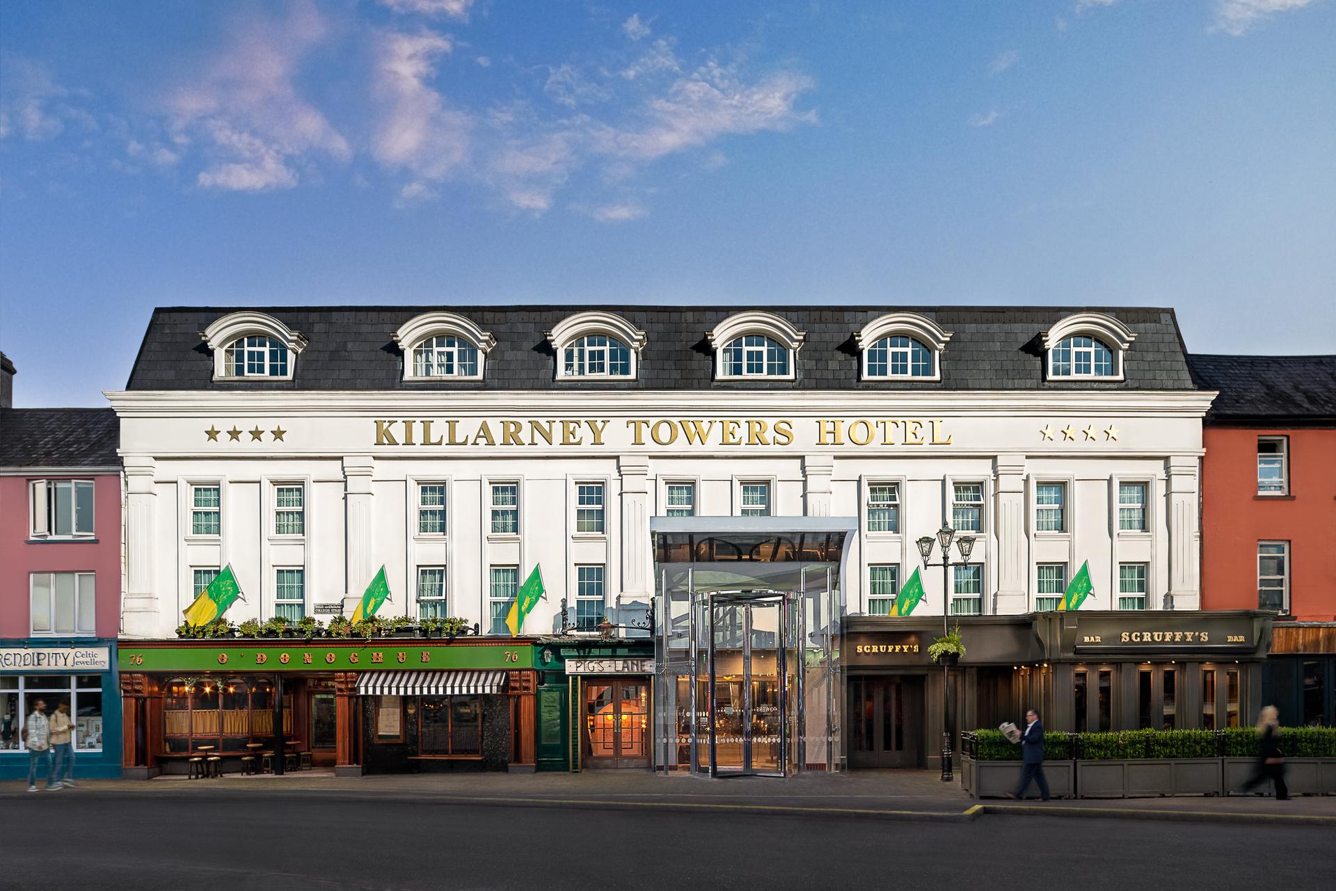 Panoramic view of the Killarney Towers Hotel Building