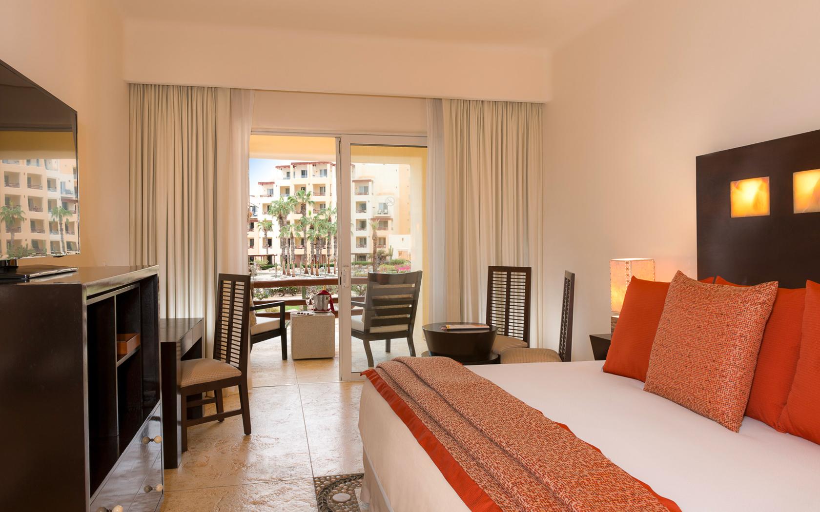 Double bed suite with balcony views at Pueblo Bonito Pacifica Resort