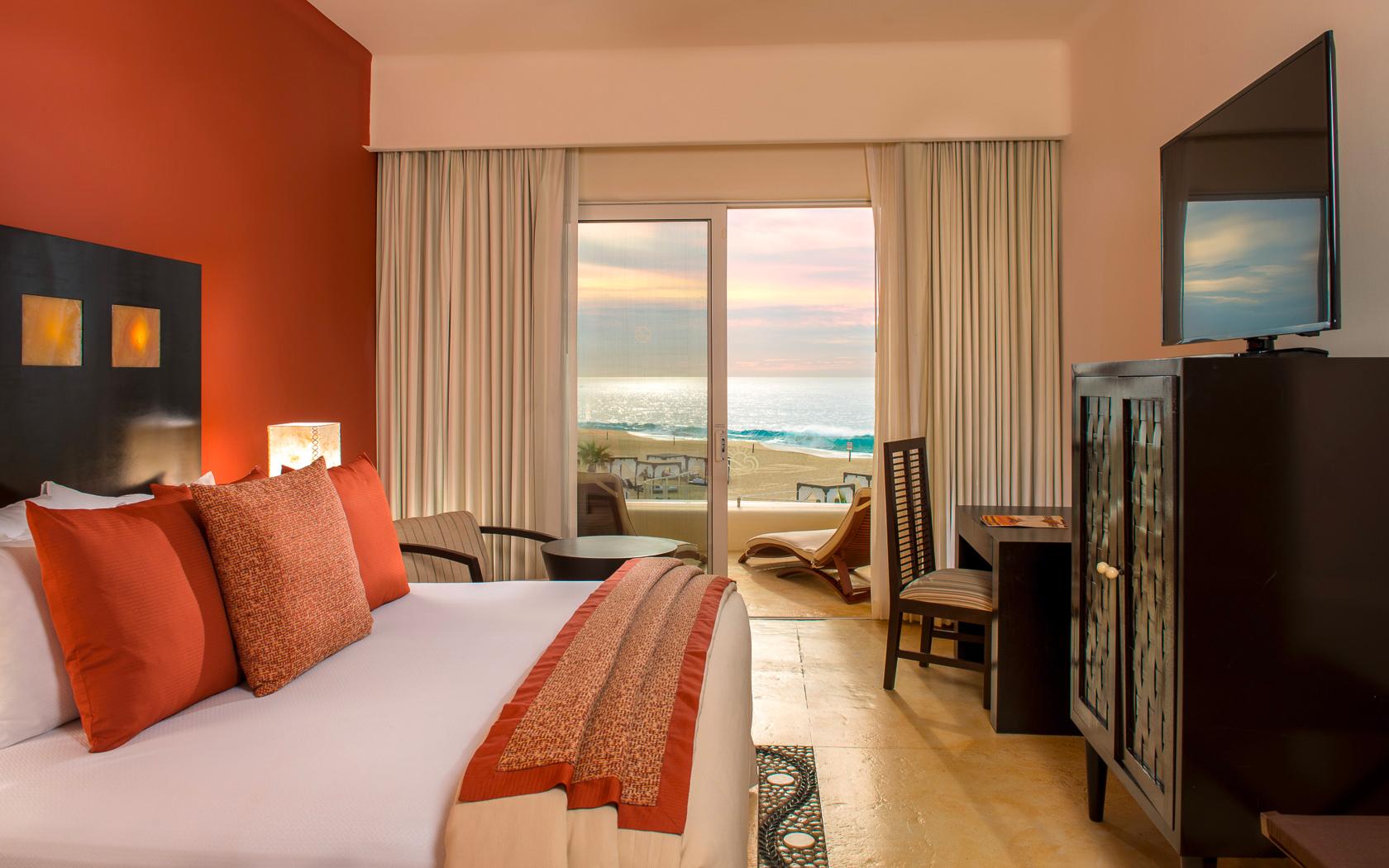 Double bed suite with balcony views at Pueblo Bonito Pacifica Resort