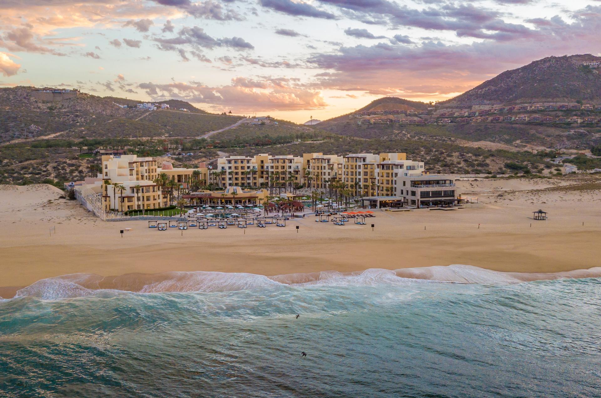Panoramic view of Pueblo Bonito Pacifica Resort overlooking the coast