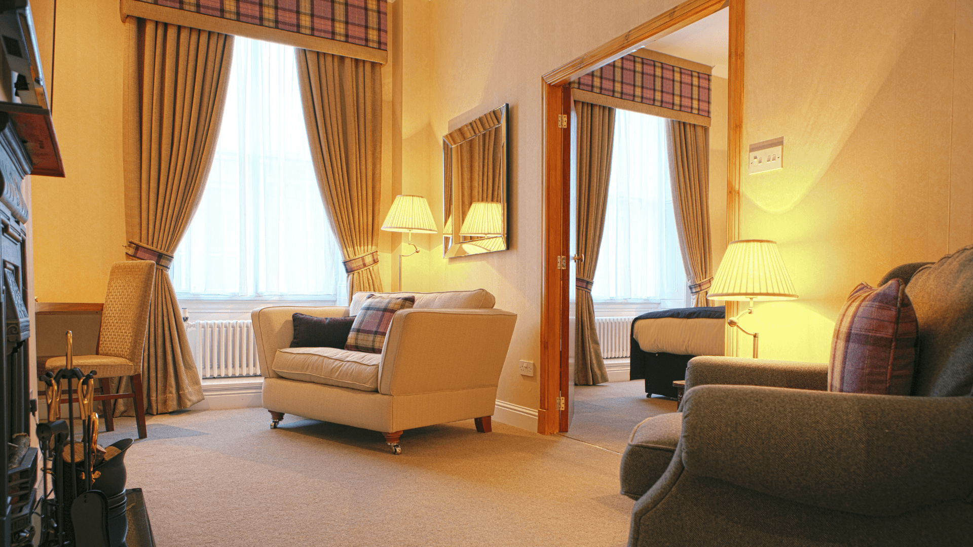 Double bed suite at The Aberdeen Douglas Hotel