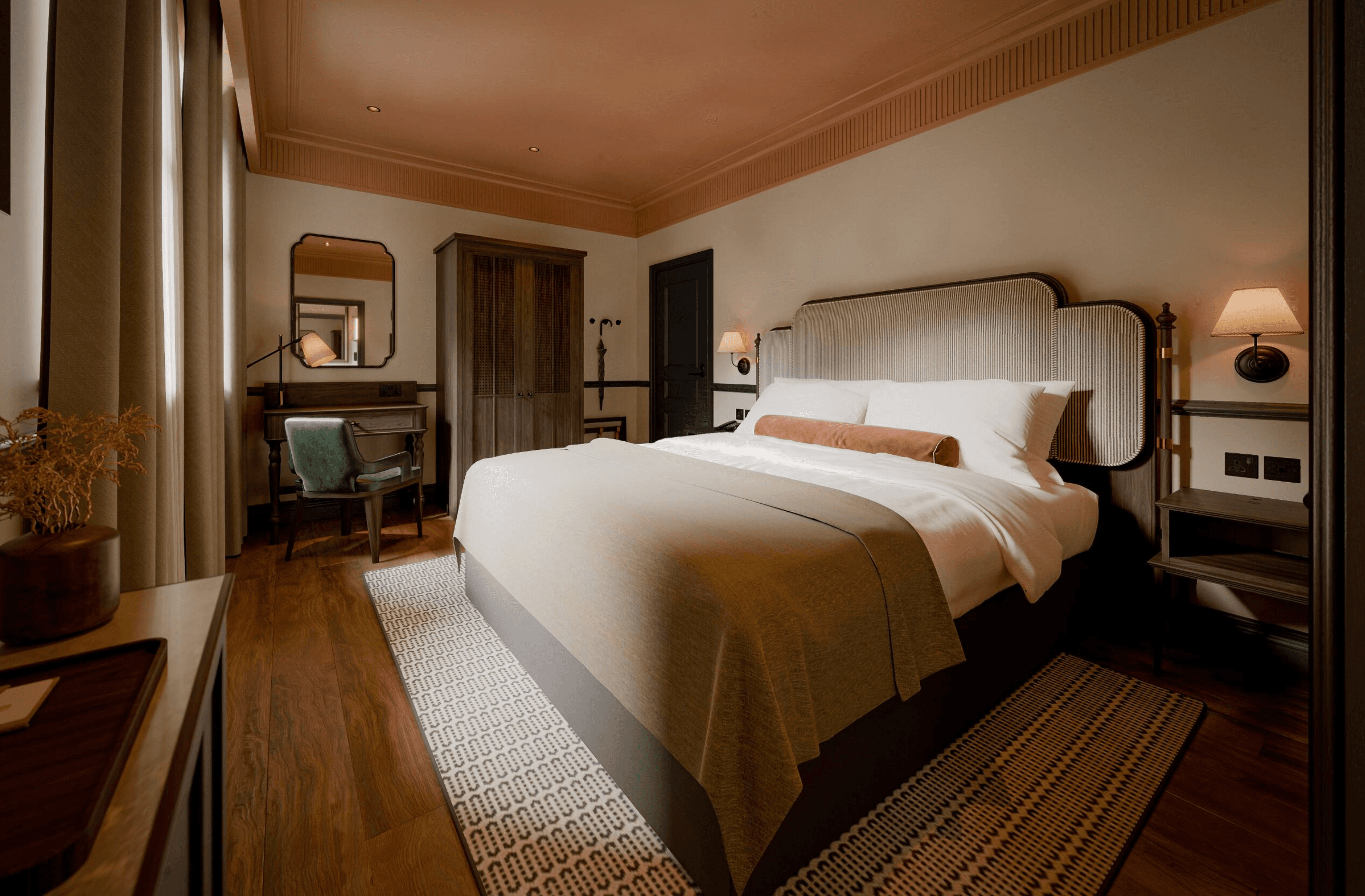 Double bed suite at The Kithmore Hotel